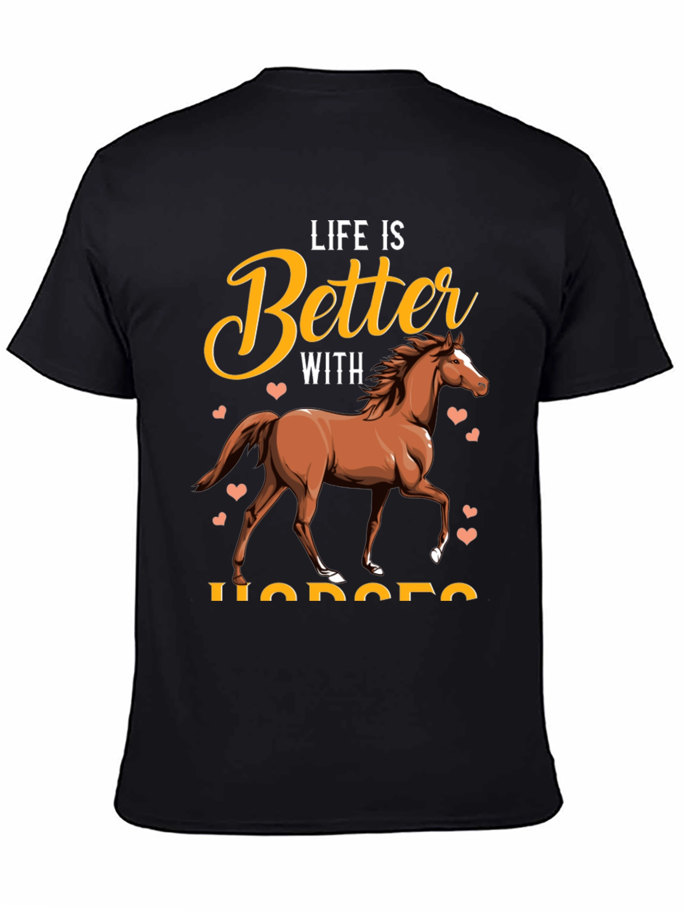 Black Life Is Better With Horses T-Shirt view 4