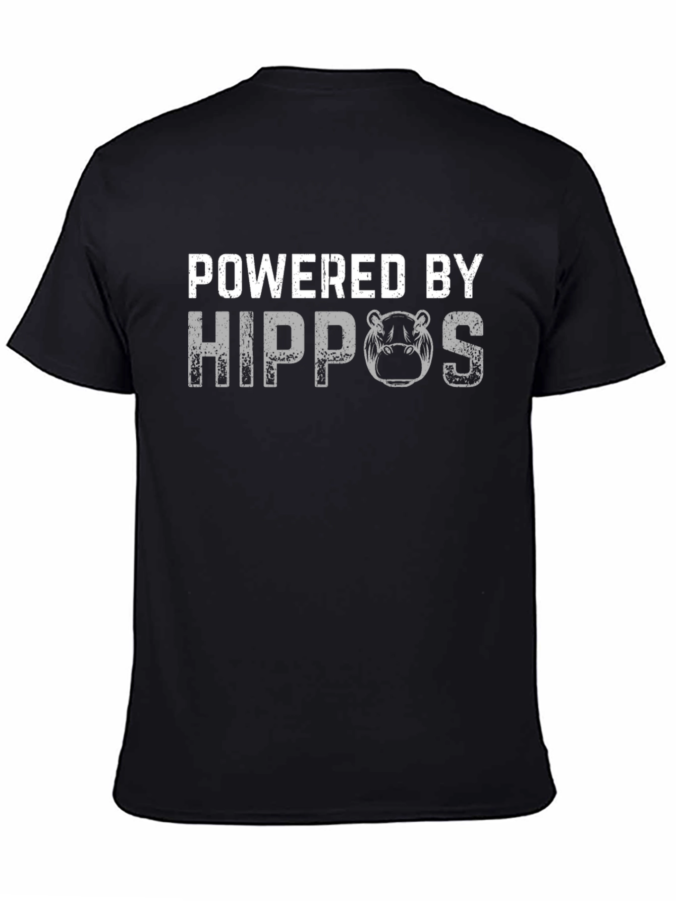 Black Powered by Hippos Graphic T-Shirt view 4