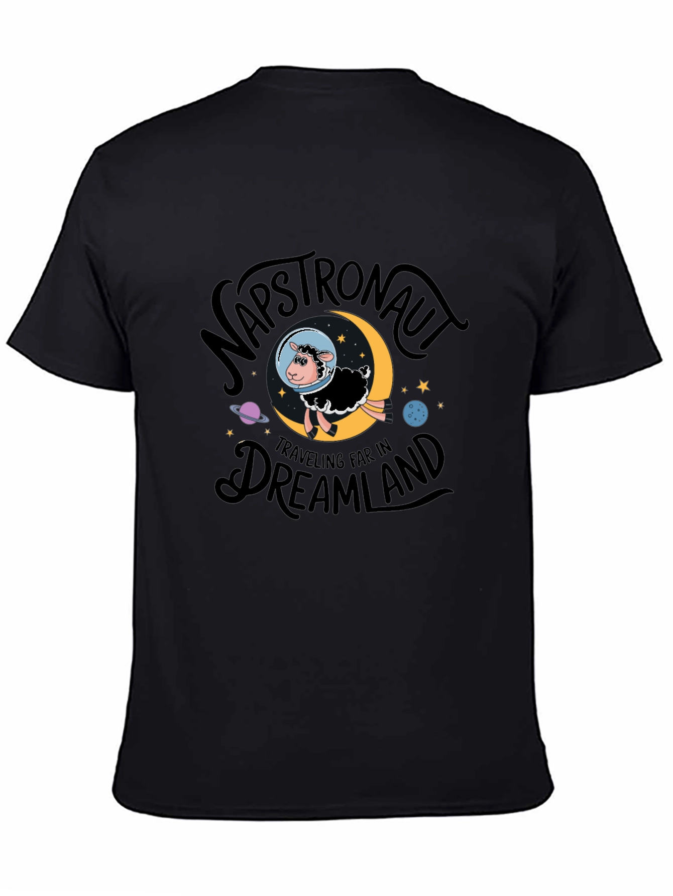 Black Napstronaut Dreamland Graphic Tee - Black view 4