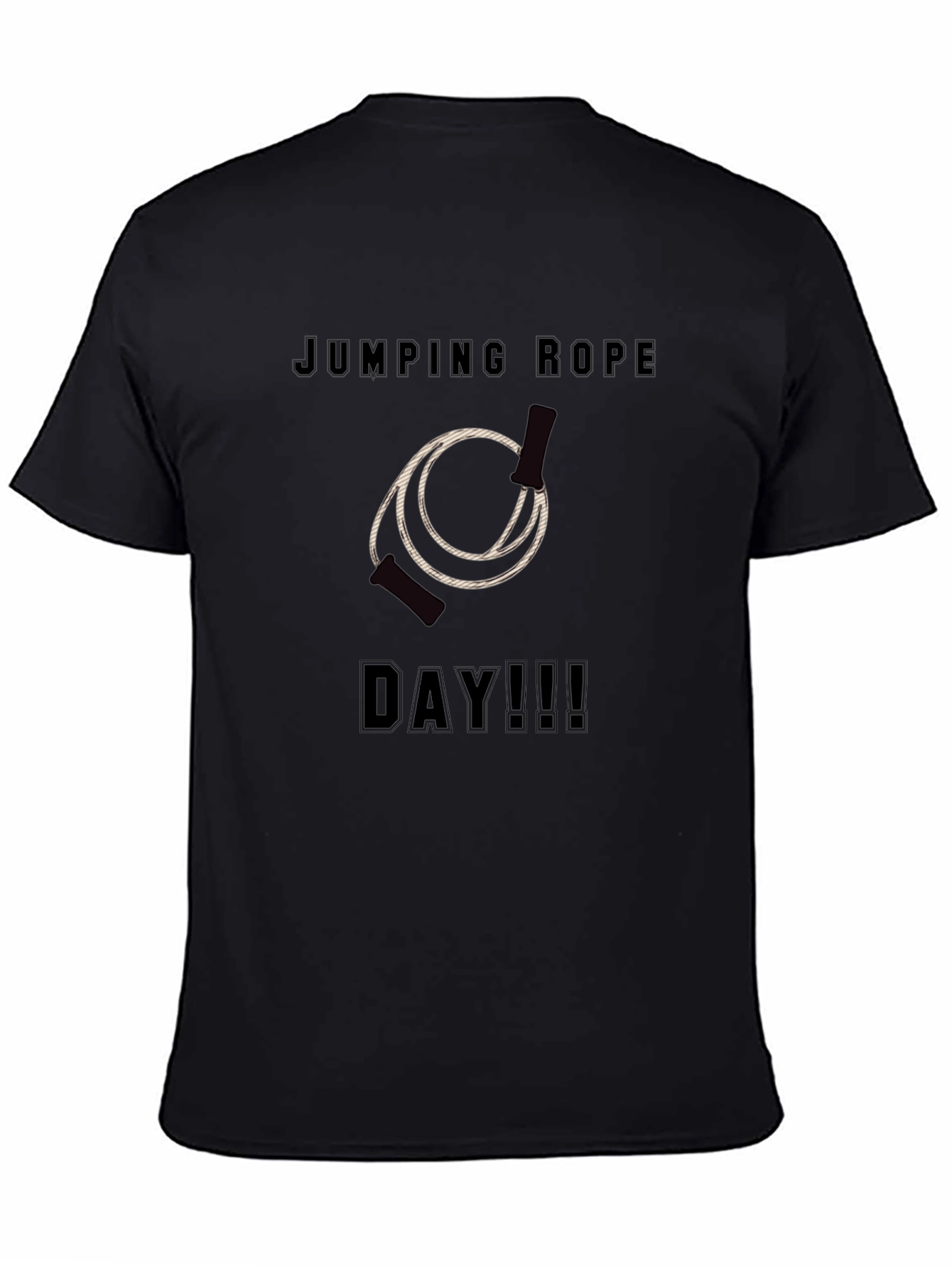 Black Jumping Rope Day T-Shirt - Black Graphic Tee view 4