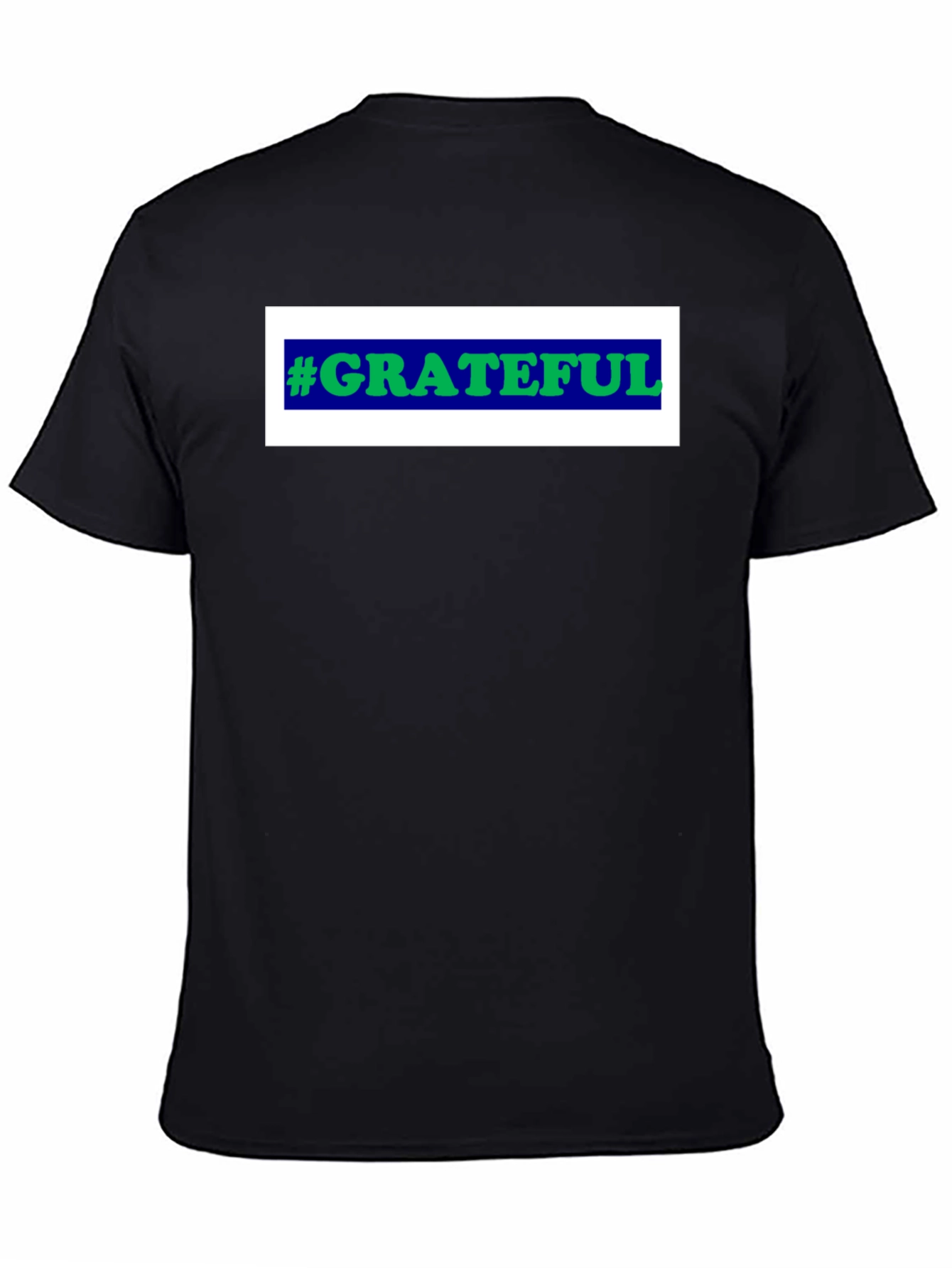 Black #Grateful Graphic Tee - Trendy Black T-Shirt view 4