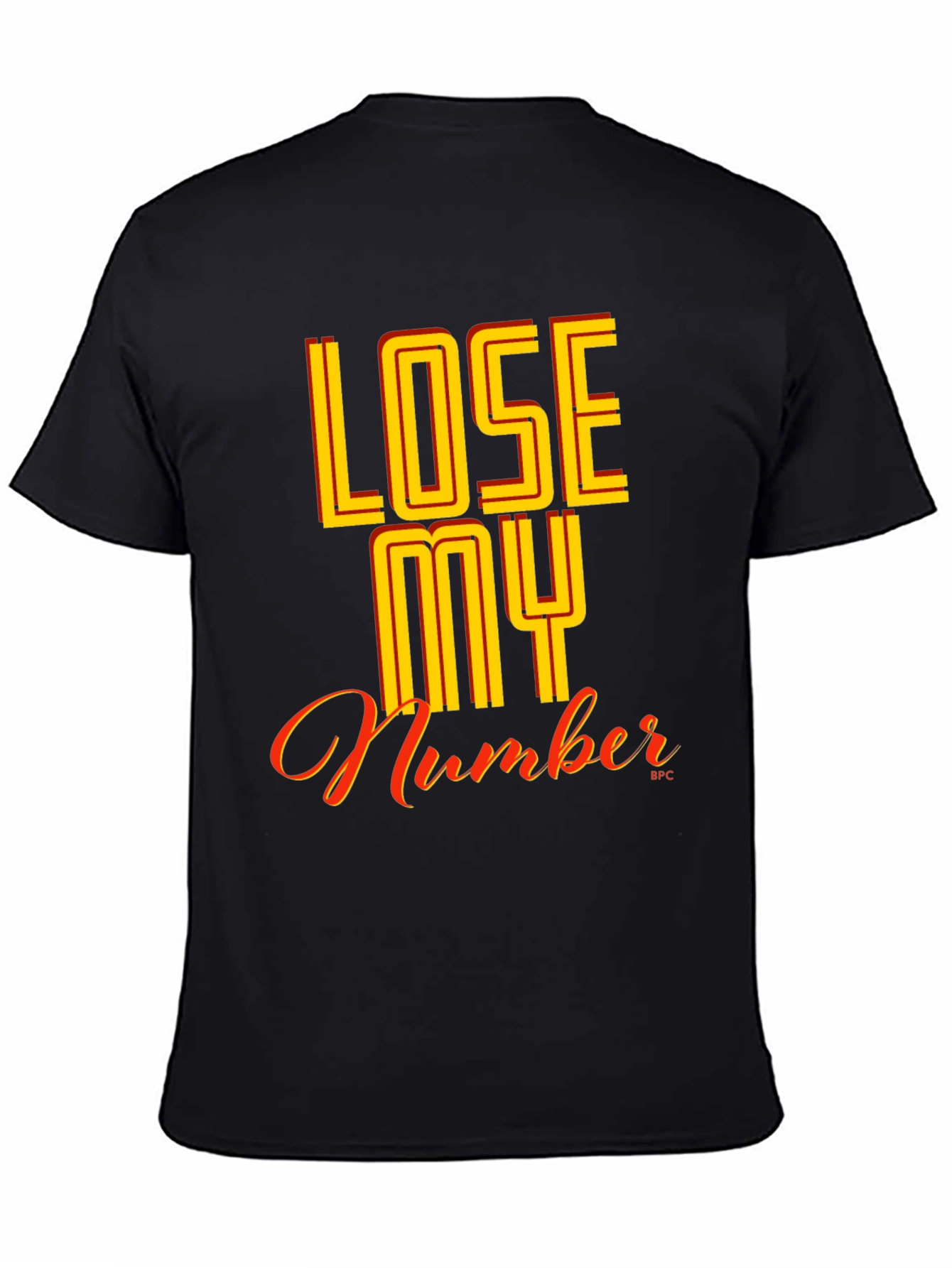 Black Lose My Number Graphic Tee - Black view 4