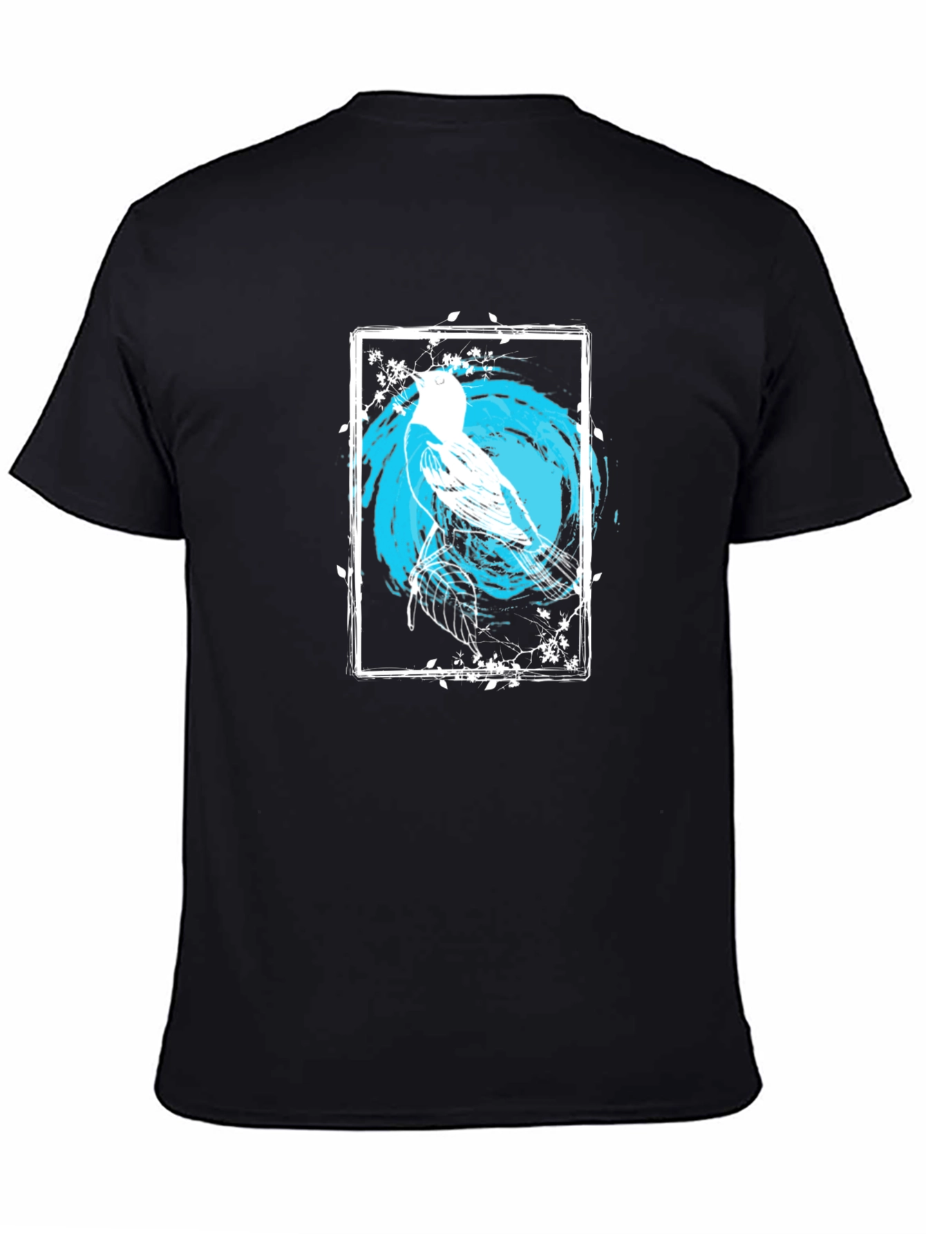 Black Bird Art Graphic Print Black Tee view 4