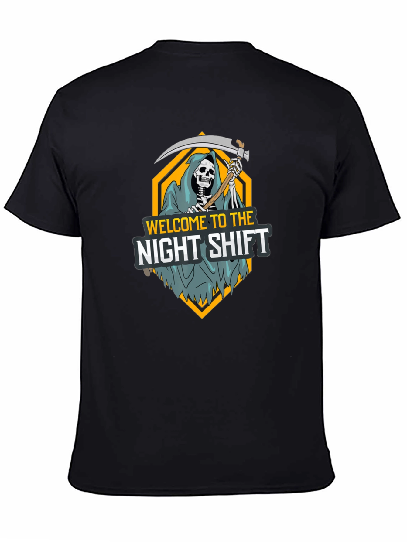 Black Night Shift Reaper Graphic T-Shirt view 4