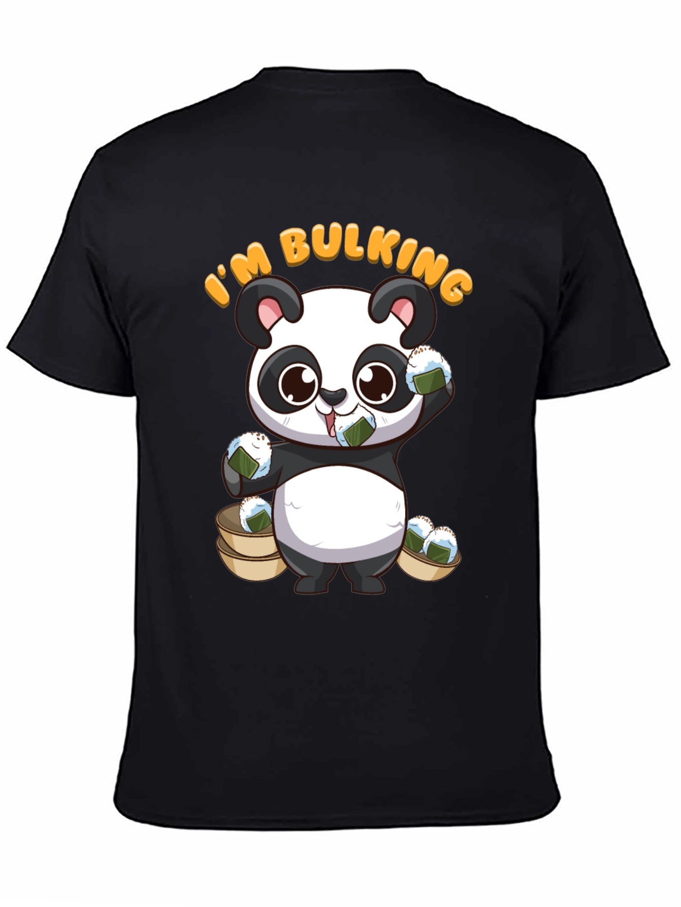 Black I'm Bulking Panda T-Shirt view 4
