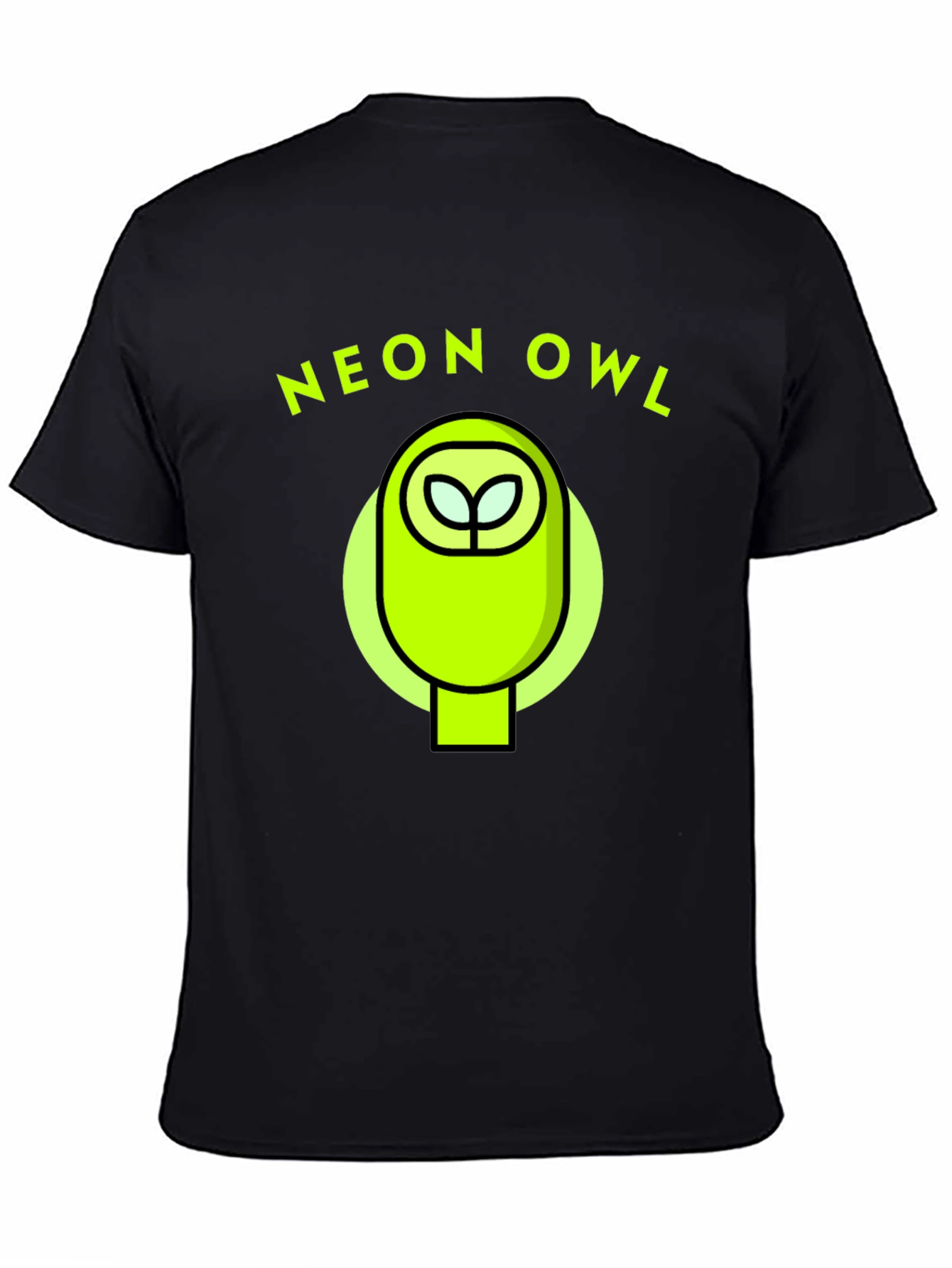 Black Neon Owl Graphic Tee - Stylish & Unique Design view 4