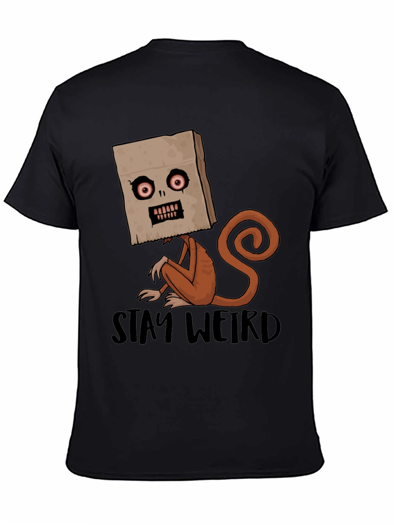 Black Stay Weird Monkey Graphic Tee - Black view 4