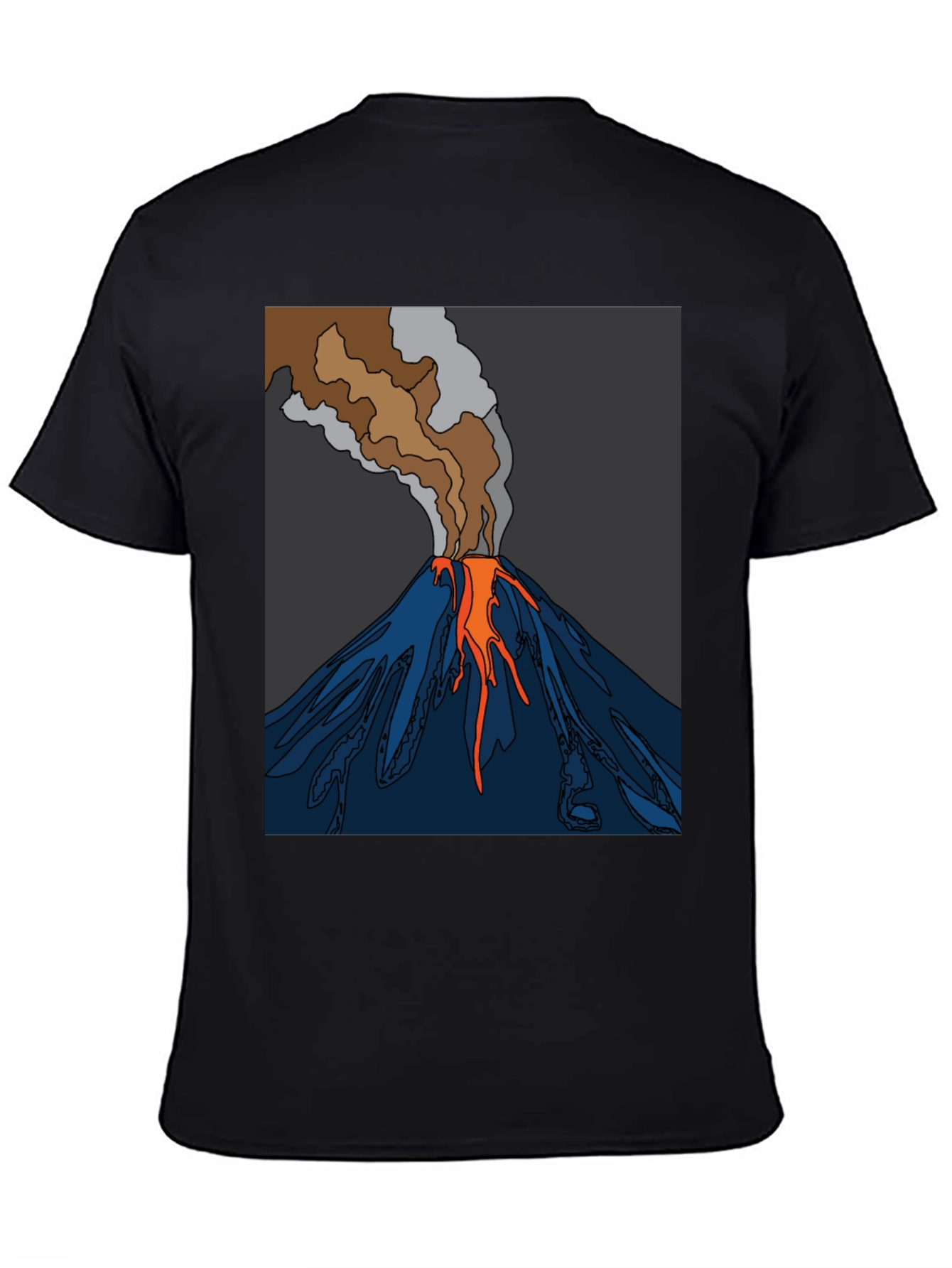Black Volcano Graphic T-Shirt - Black Crew Neck Tee view 4