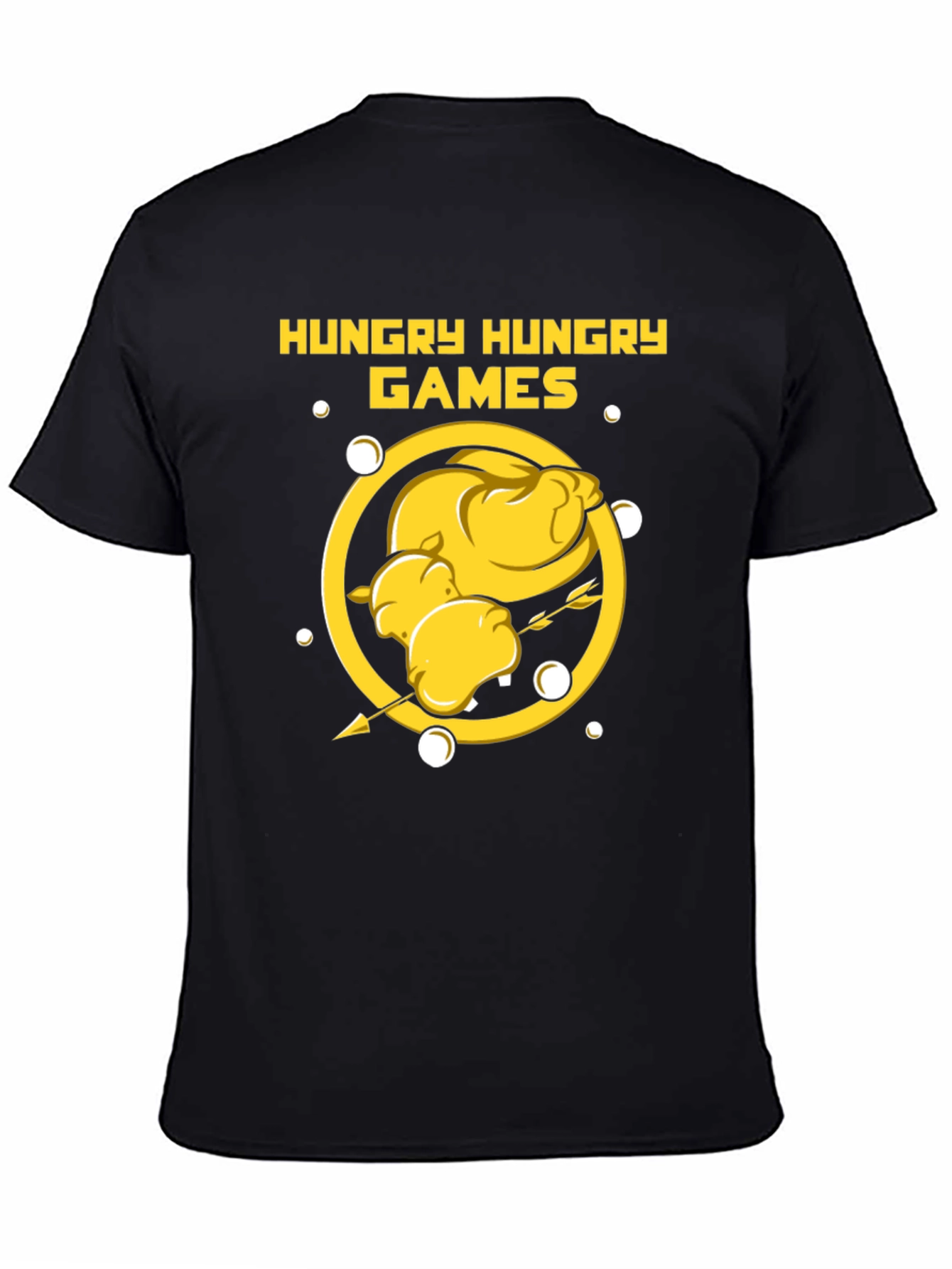Black Hungry Hungry Games T-Shirt - Funny Foodie Tee view 4