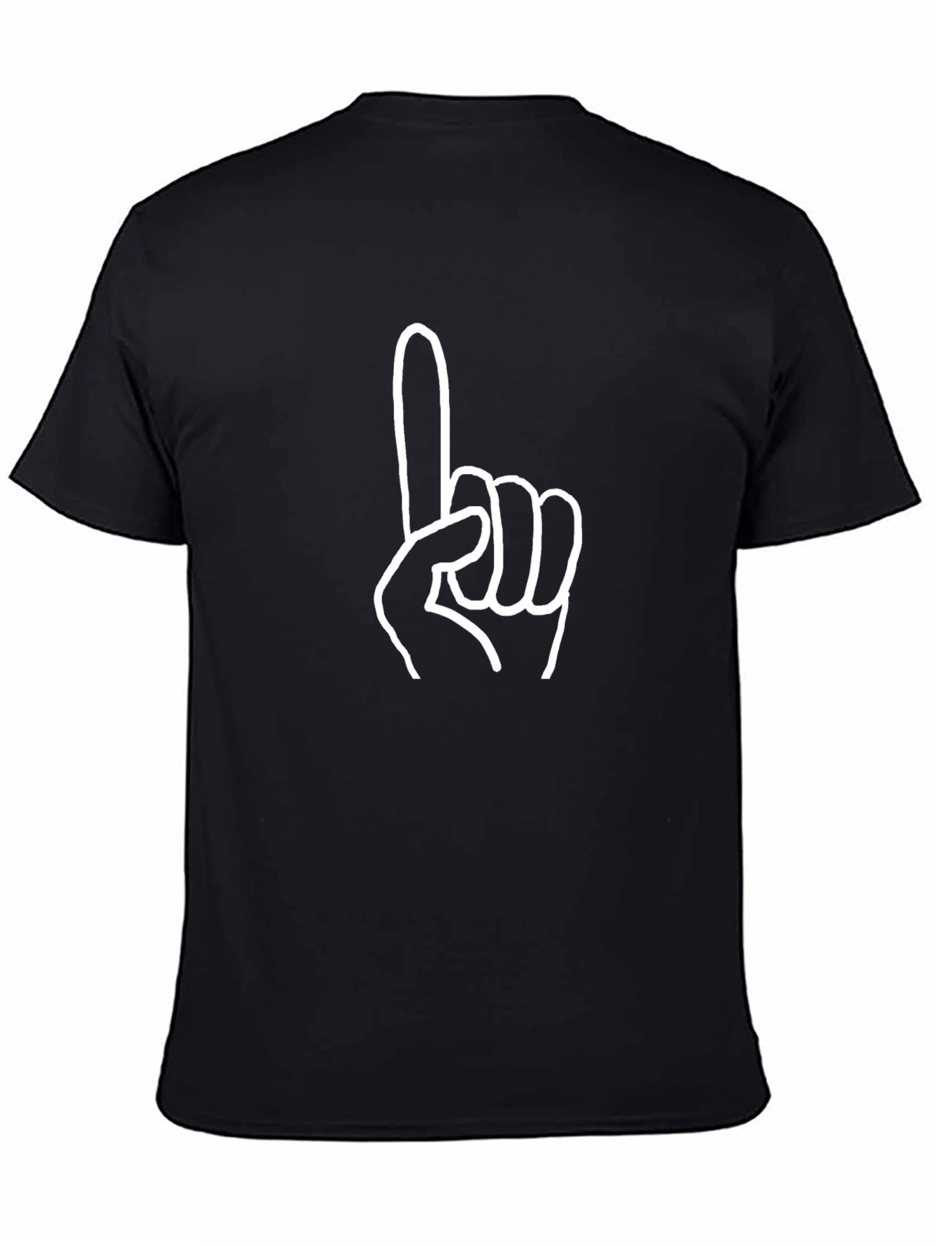 Black Number One Graphic Tee - Black Cotton T-Shirt view 4