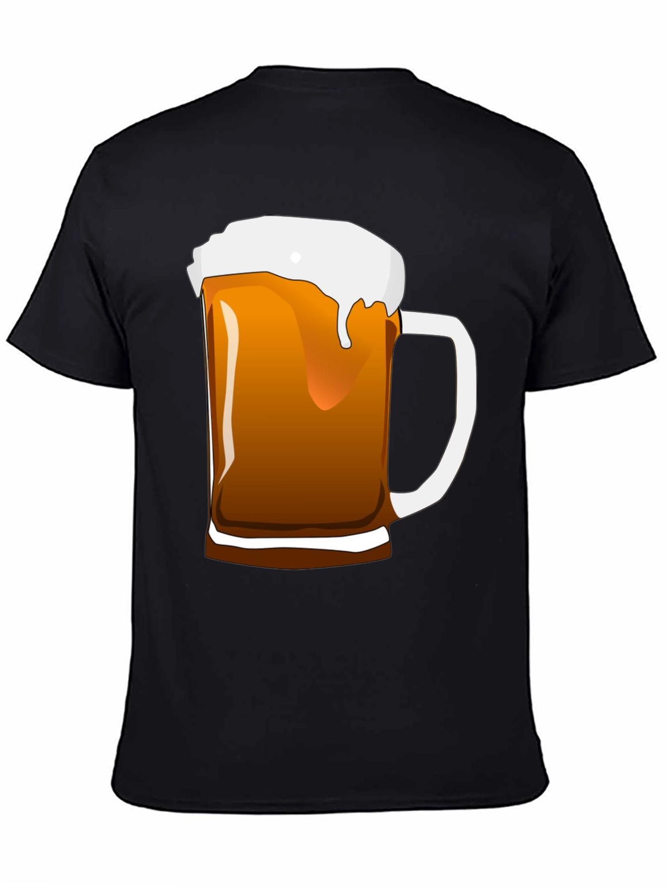 Black Beer Mug Graphic T-Shirt - Black Cotton Tee view 4
