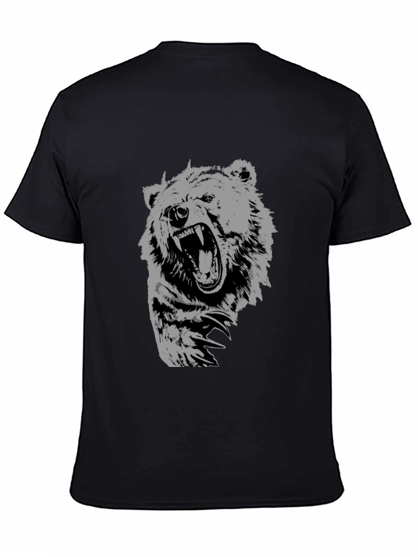 Black Men's Black Bear Graphic T-Shirt view 4