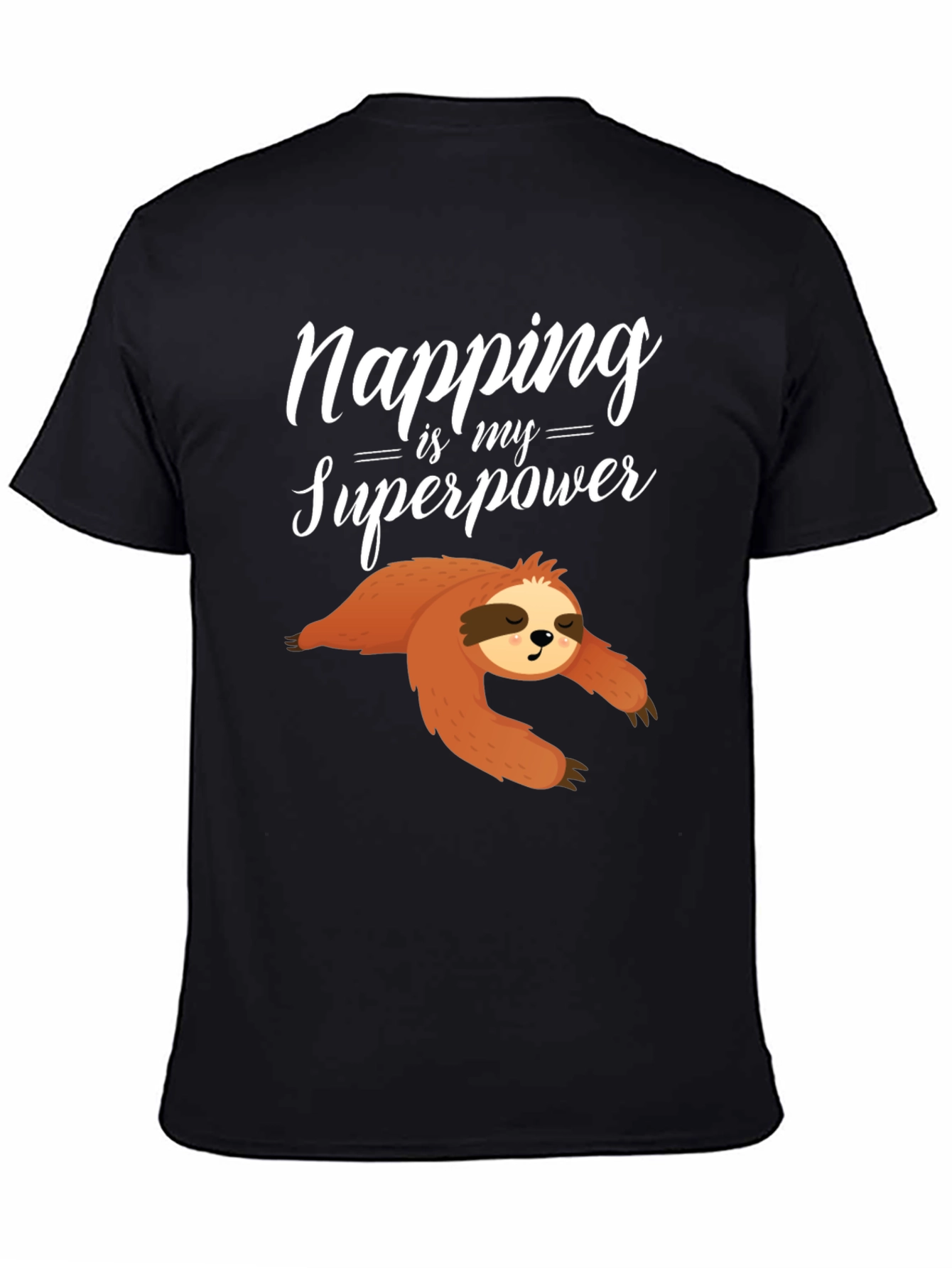 Black Napping is My Superpower Sloth Graphic Tee view 4