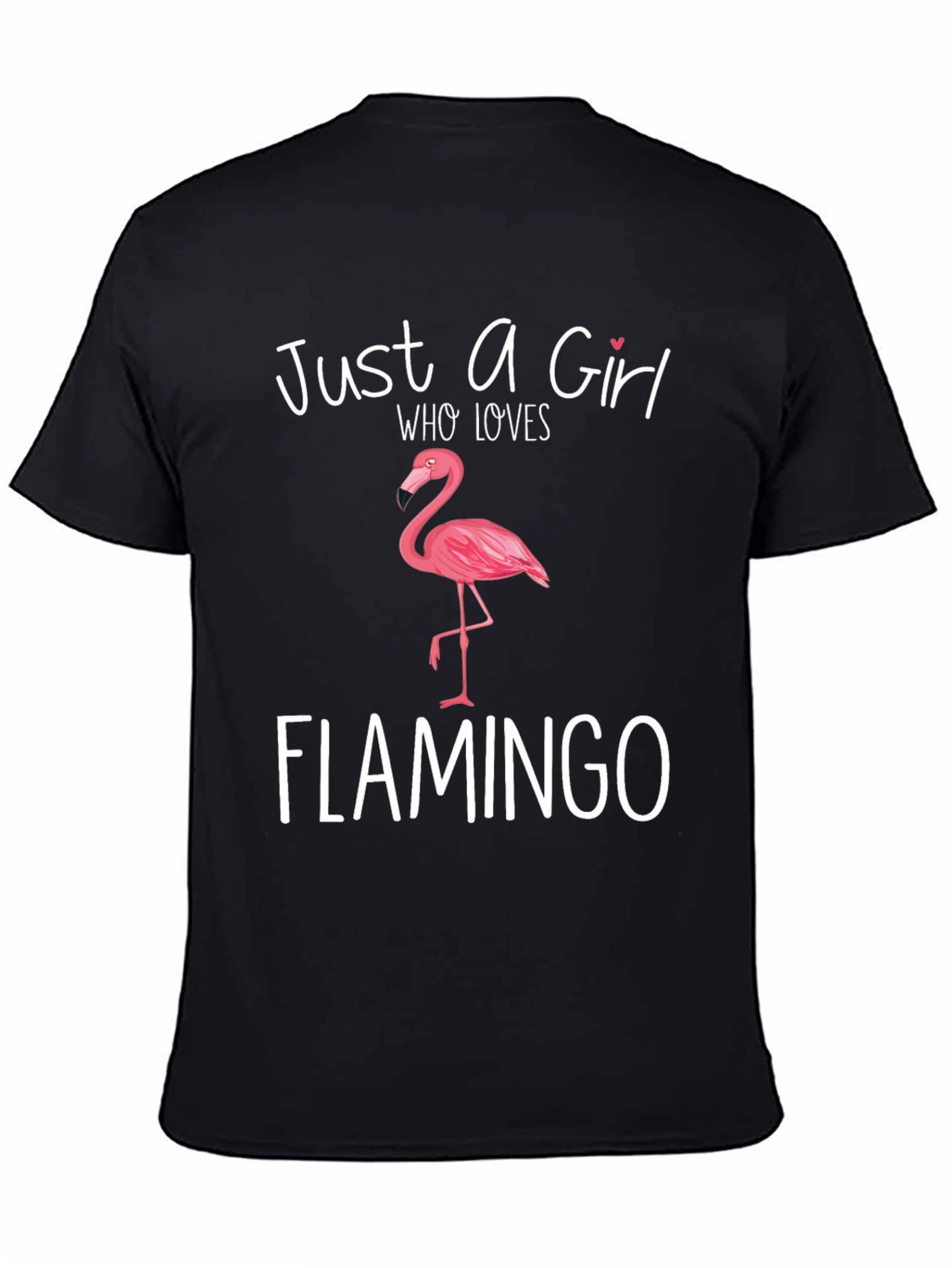 Black Flamingo Girl T-Shirt - Cute Animal Lover Tee view 4
