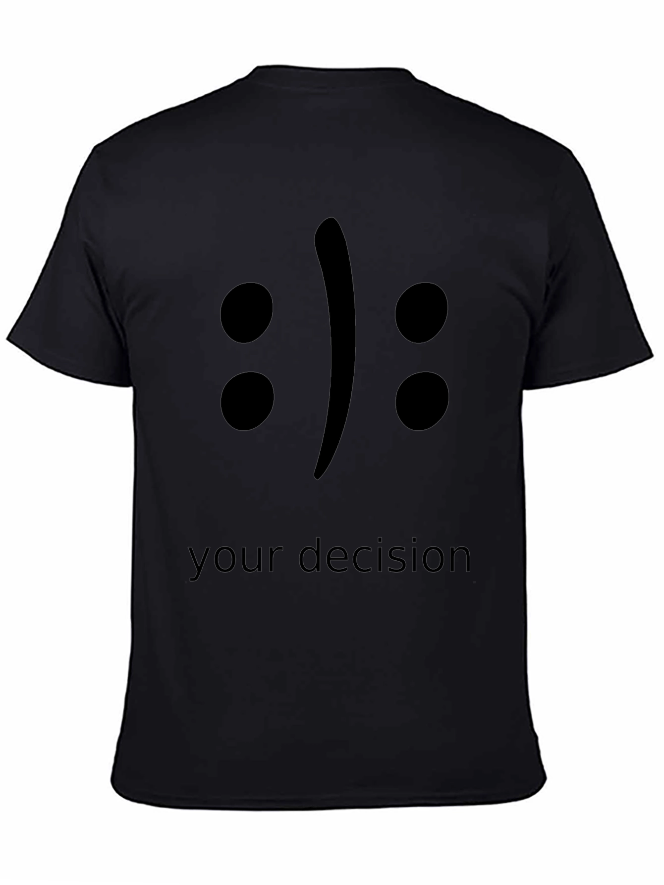 Black Decision Emoji T-Shirt: Choose Your Mood view 4