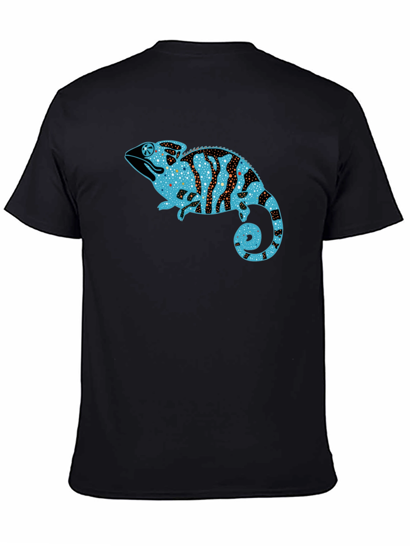 Black Chameleon Graphic Print Black T-Shirt view 4