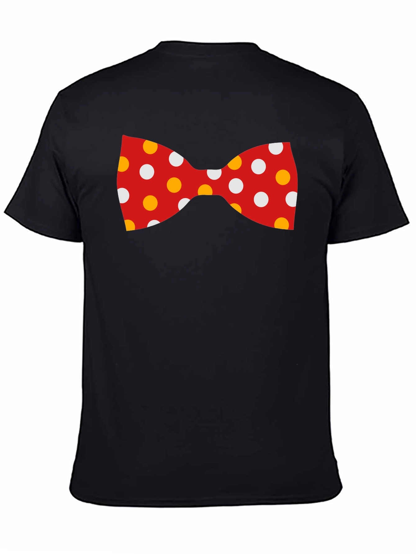 Fun Bow Tie Graphic Tee - Black Cotton Blend - 4