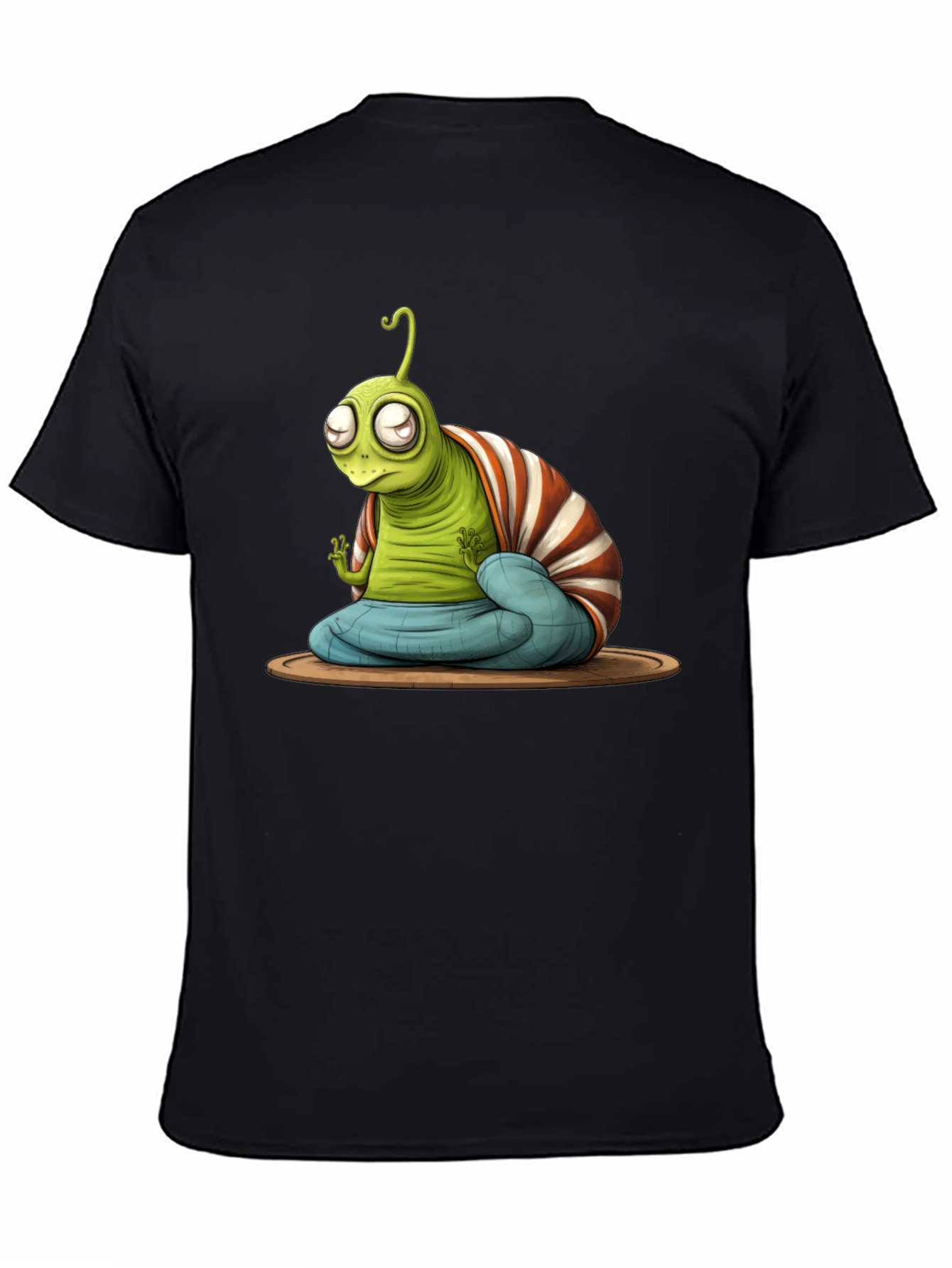 Black Zen Alien T-Shirt - Meditating ET Graphic Tee view 4