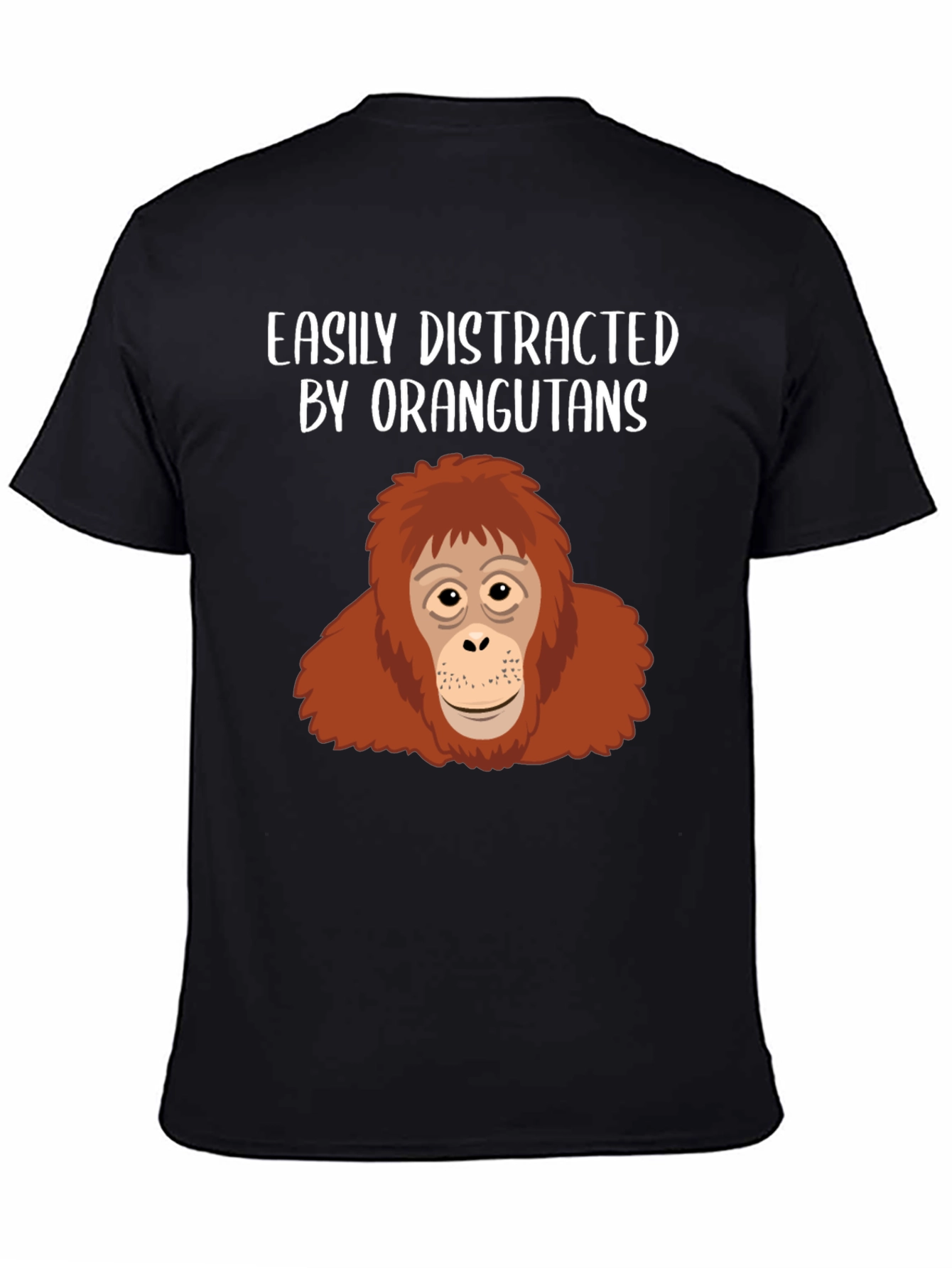 Black Easily Distracted Orangutans Graphic T-Shirt view 4