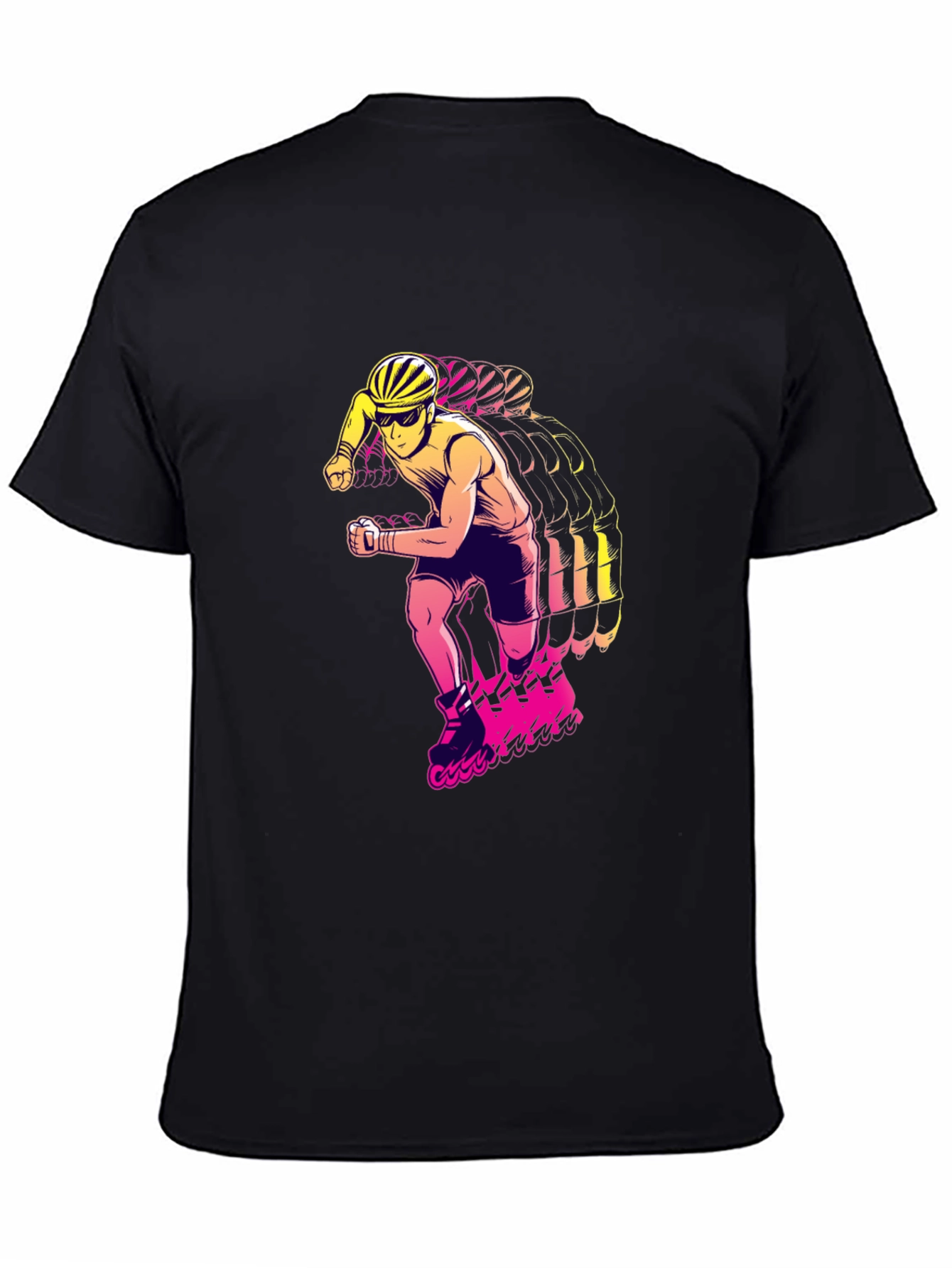 Black Roller Skate T-Shirt - Retro Style view 4