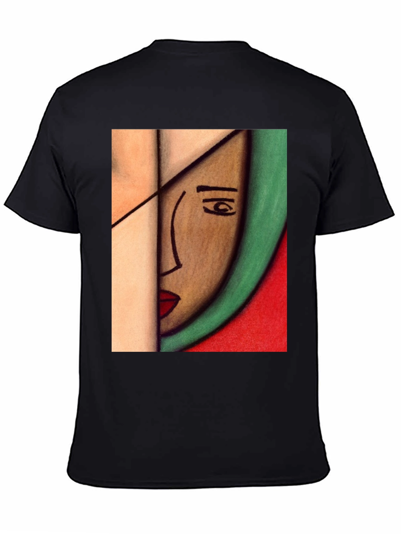 Black Abstract Art Face T-Shirt view 4