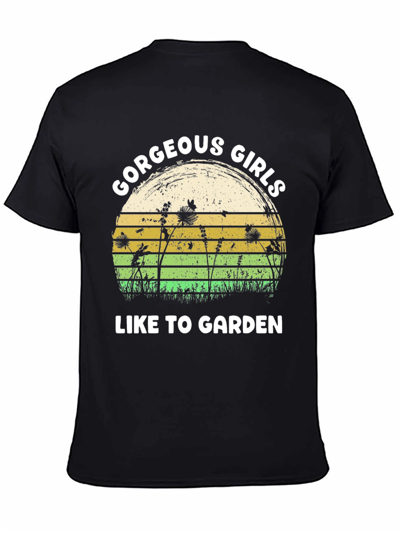 Black Gorgeous Girls Garden Graphic Tee - Black Cotton T-Shirt view 4