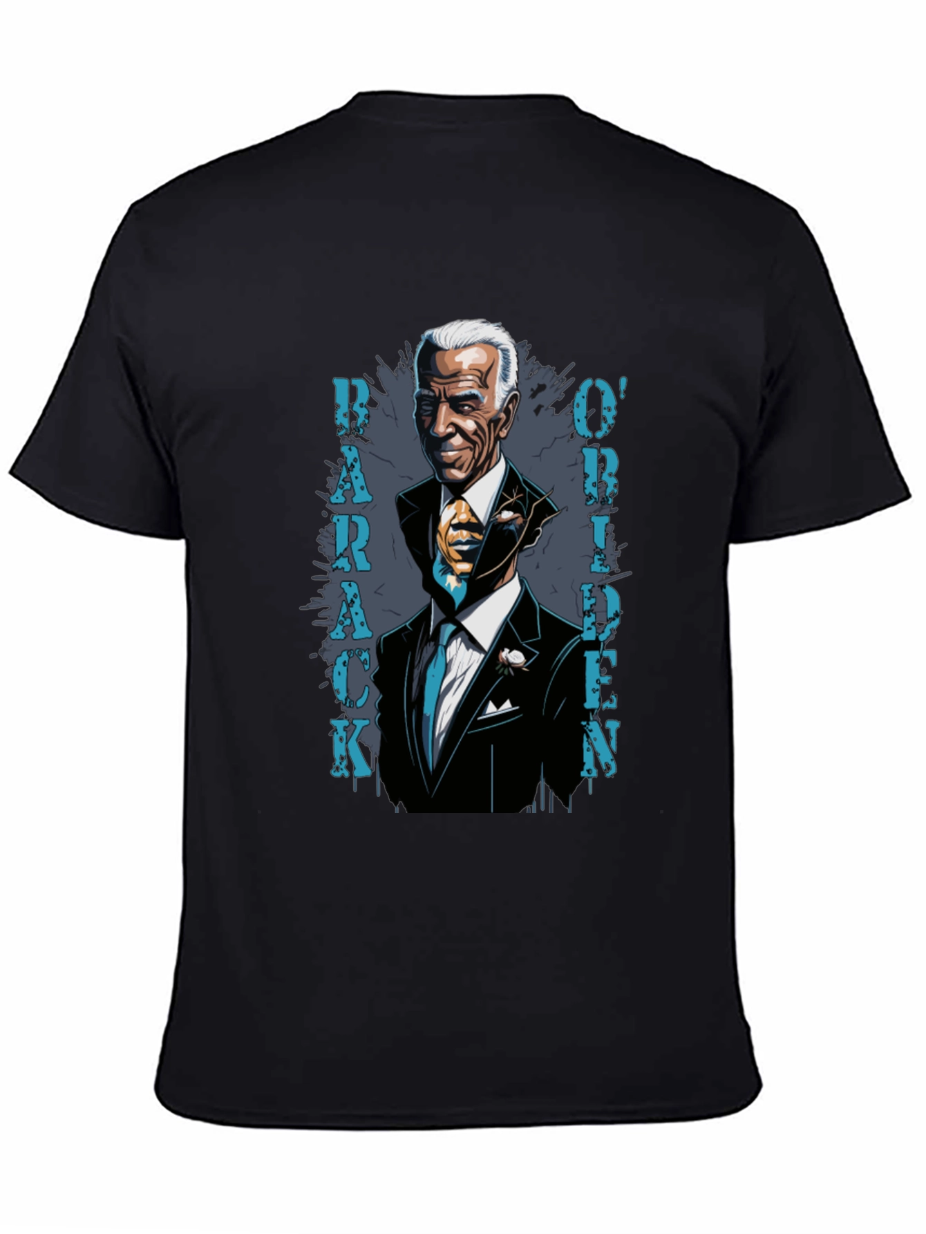 Black Barack O'Biden Men's Black Graphic Tee view 4