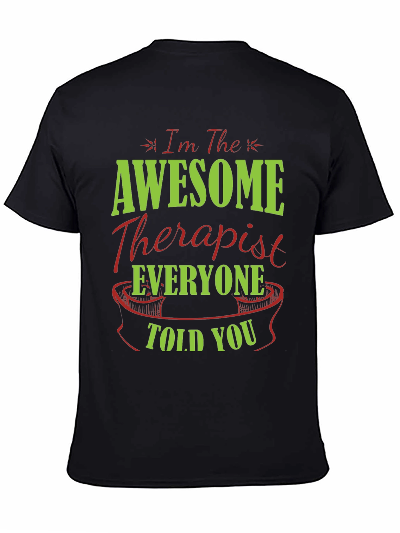 Black Awesome Therapist T-Shirt | Unique Gift view 4