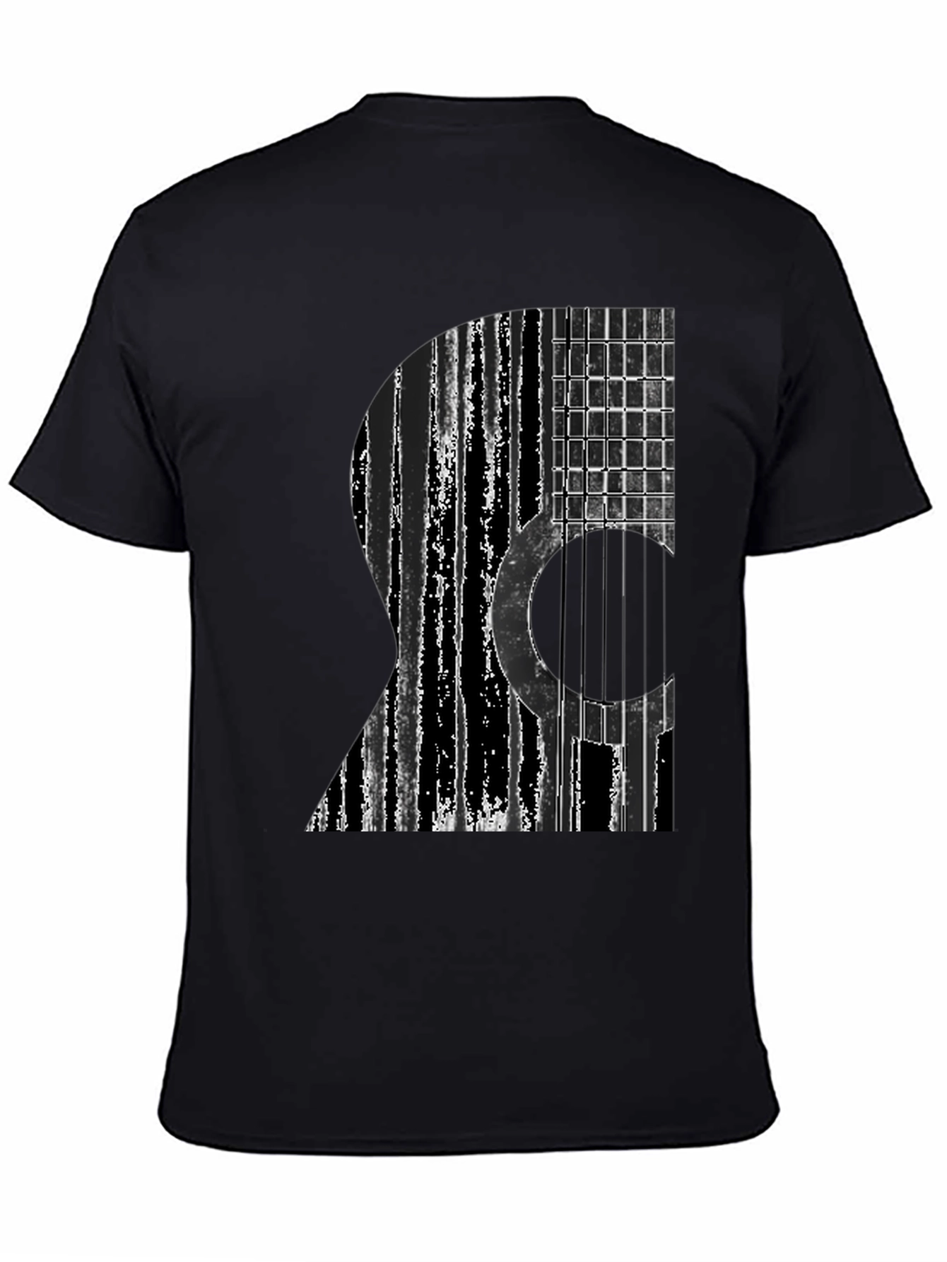 Black Acoustic Guitar Graphic Tee - Black view 4