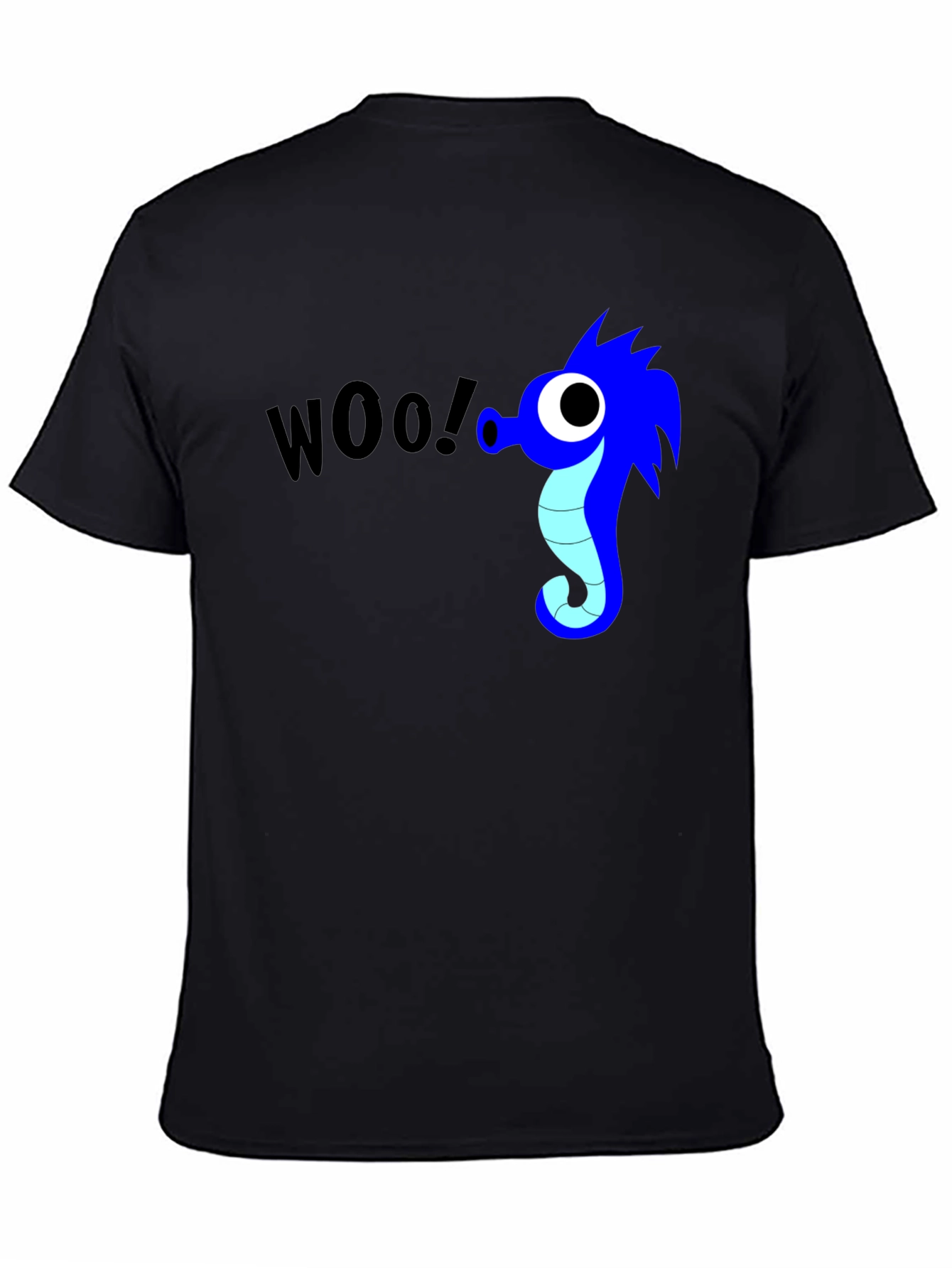 Black Woo! Seahorse Graphic Black T-Shirt view 4