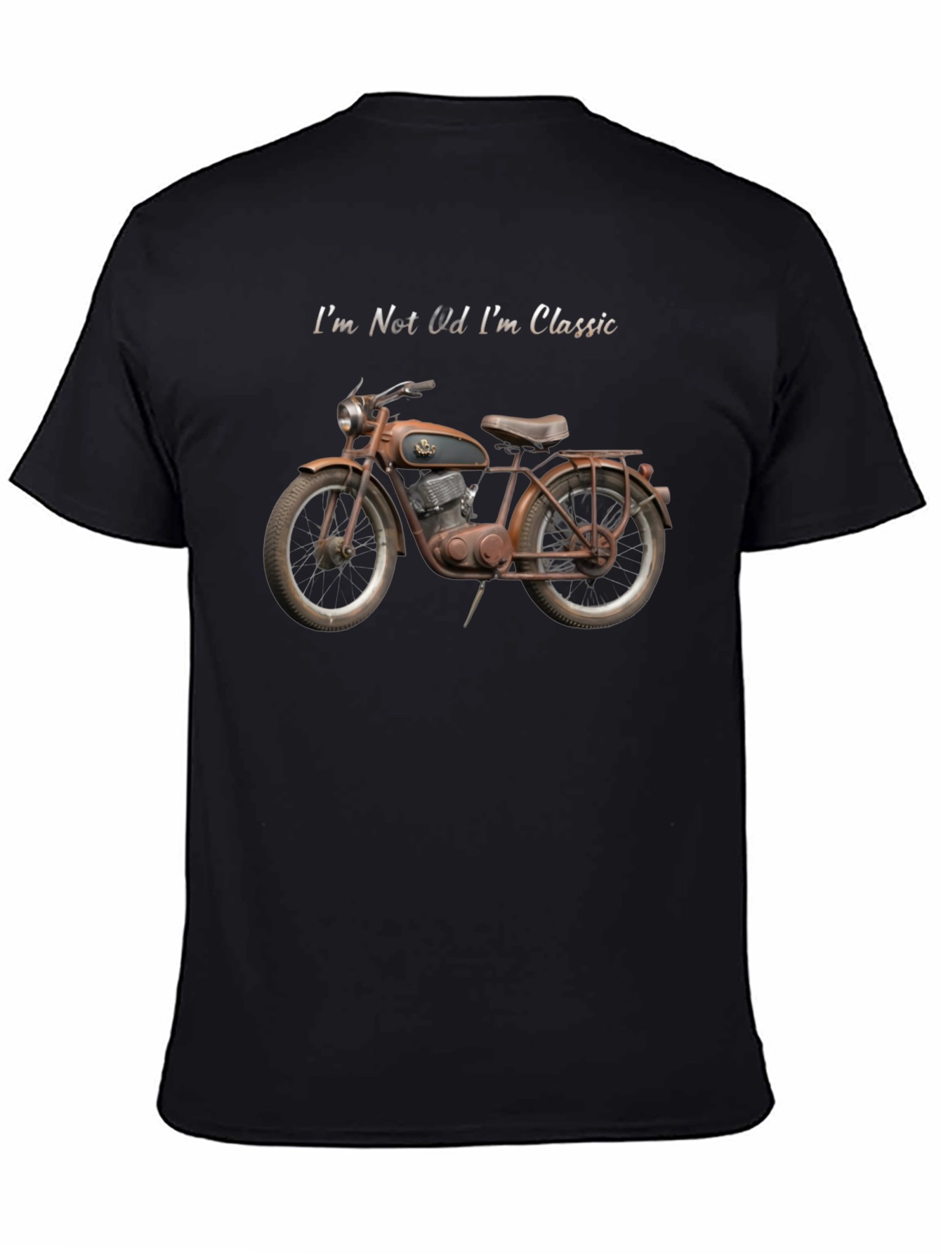 Black Vintage Motorcycle Graphic T-Shirt - Classic Style view 4