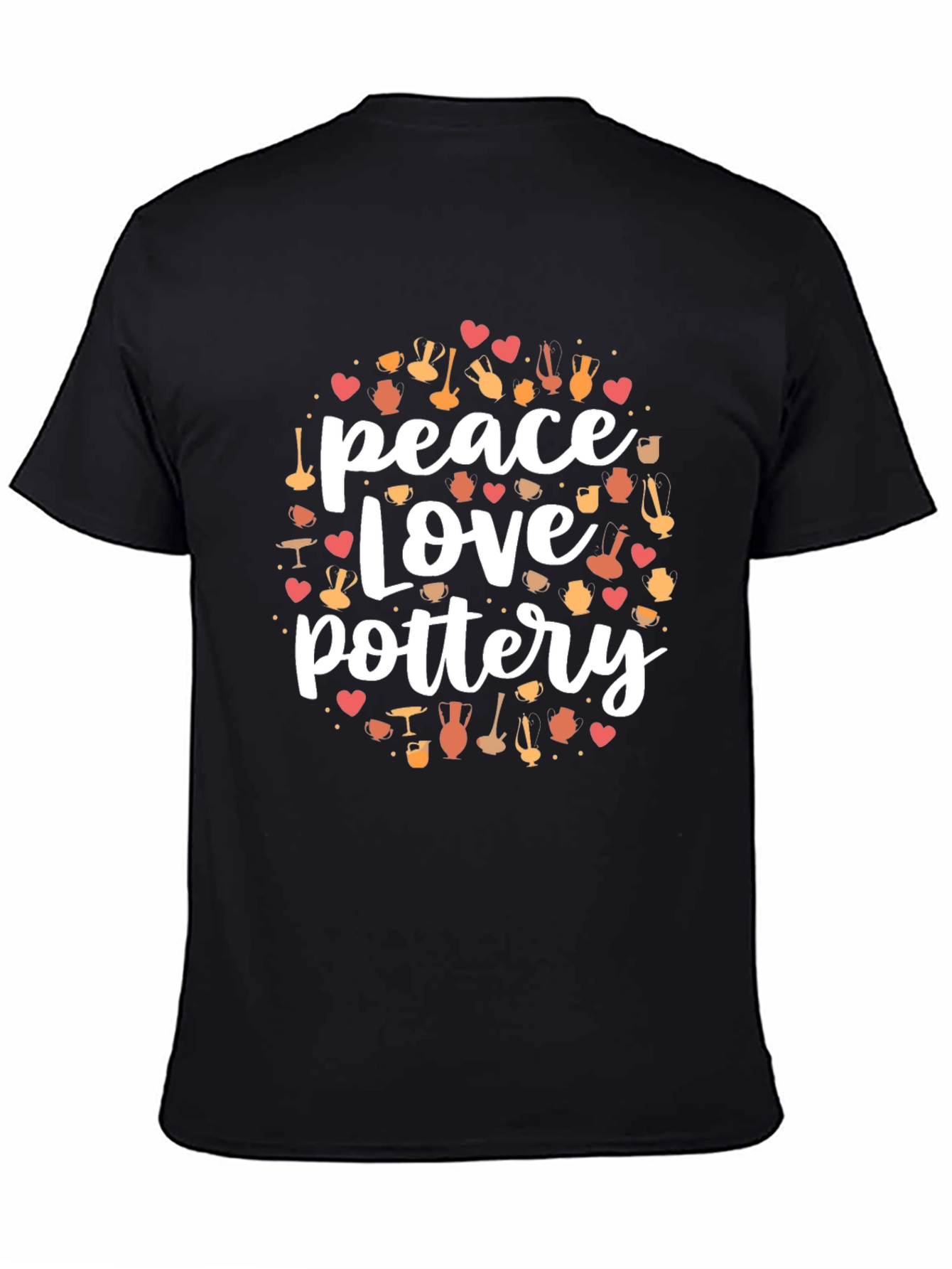 Black Peace Love Pottery T-Shirt view 4