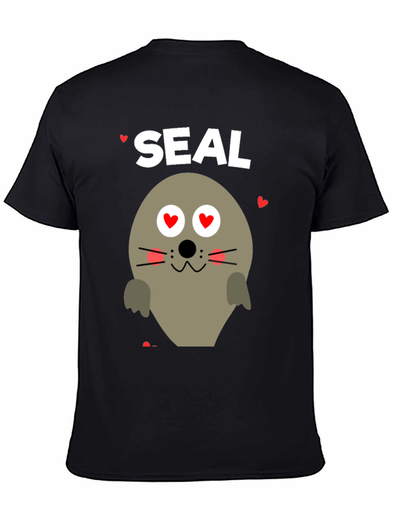 Black Seal of Love T-Shirt - Valentine's Day Gift view 4