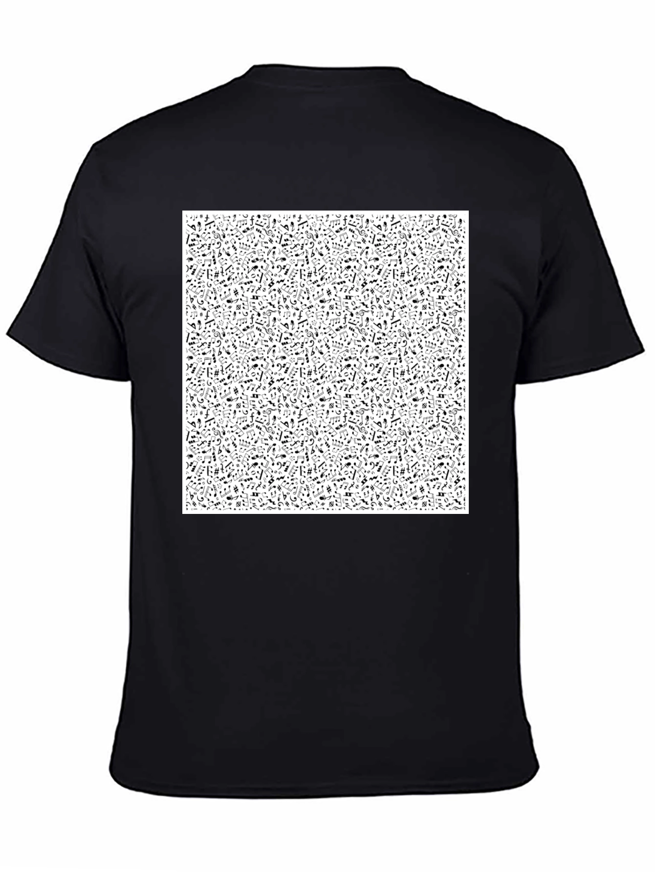 Black Music Notes T-Shirt - Black view 4