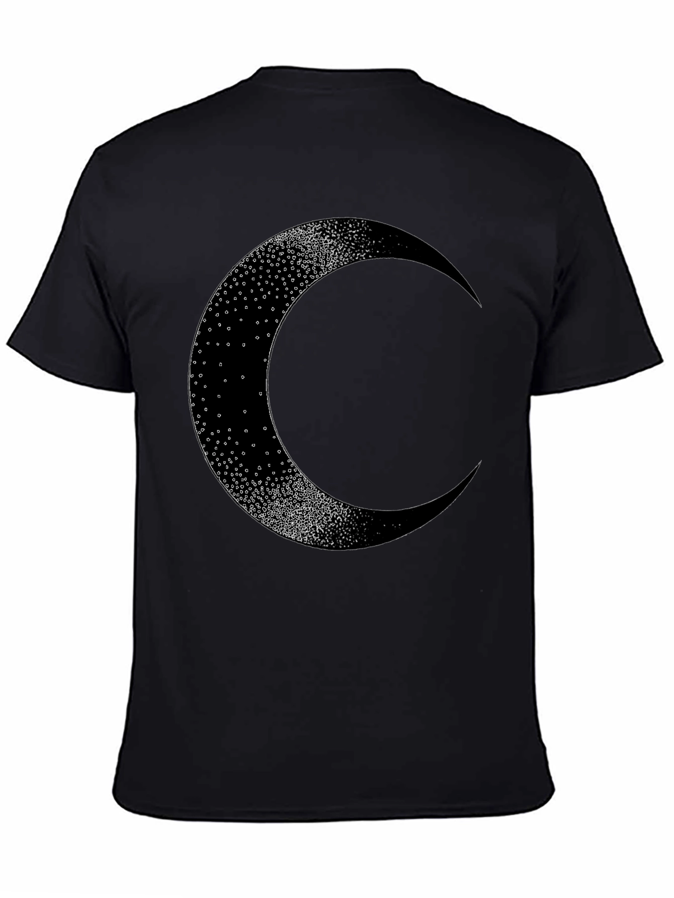 Black Crescent Moon Graphic Tee - Black Cotton Blend view 4