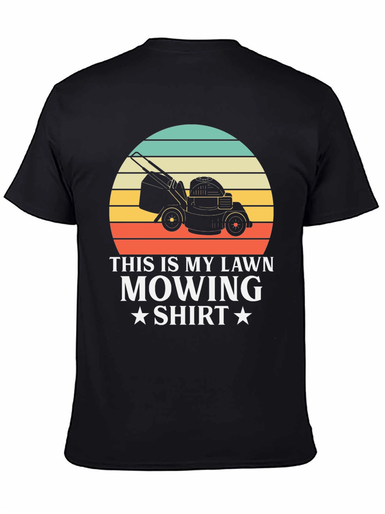 Black Lawn Mowing Shirt - Retro Gardener Tee view 4