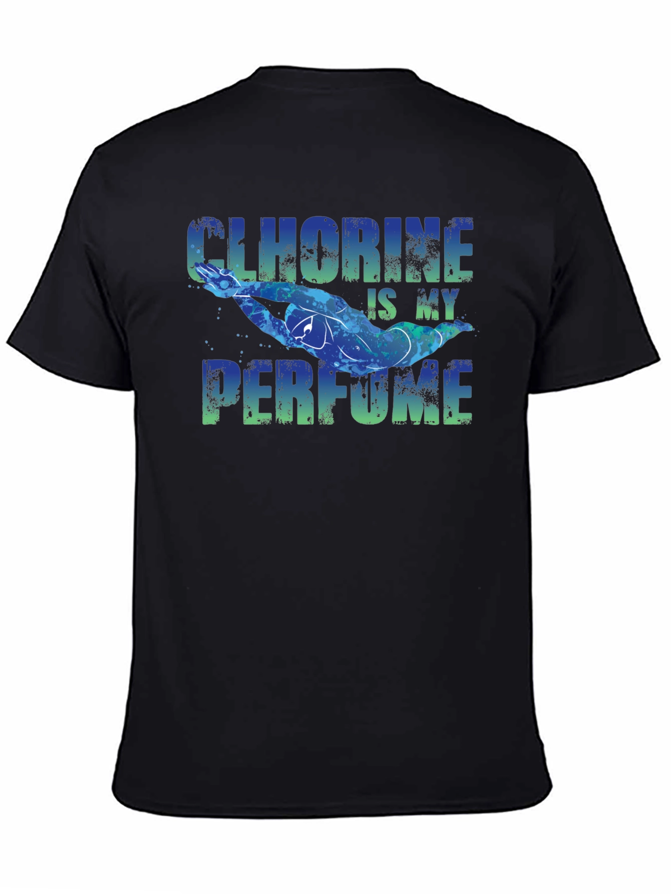 Black Chlorine is My Perfume Funny Swimmer T-Shirt view 4