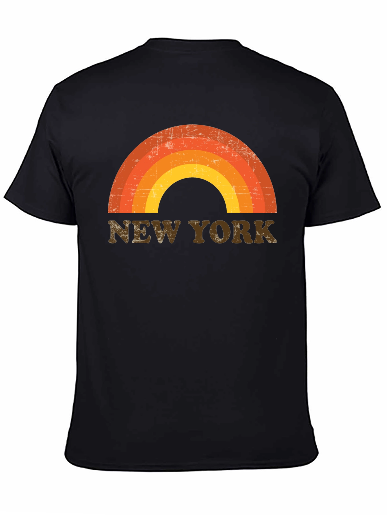 Black Retro New York Rainbow Graphic Tee view 4