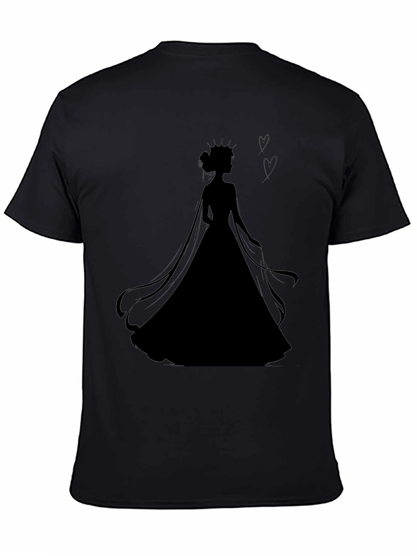 Black Queen Silhouette Black T-Shirt view 4
