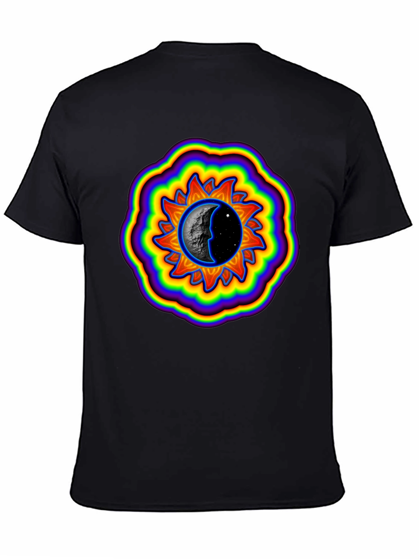 Black Sun and Moon Graphic Black T-Shirt view 4