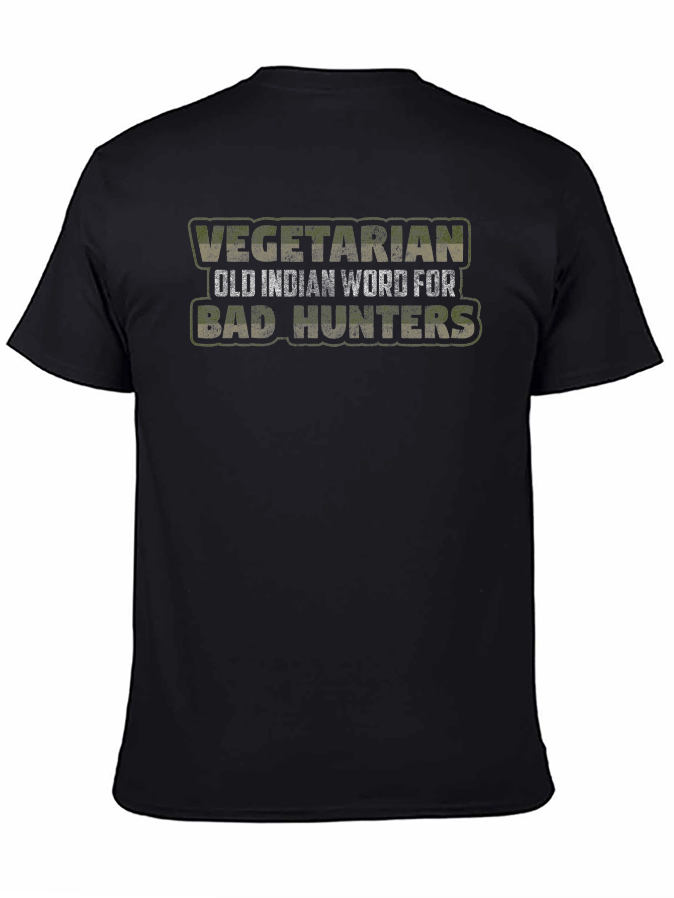 Black Vegetarian Bad Hunter Funny Graphic Tee view 4