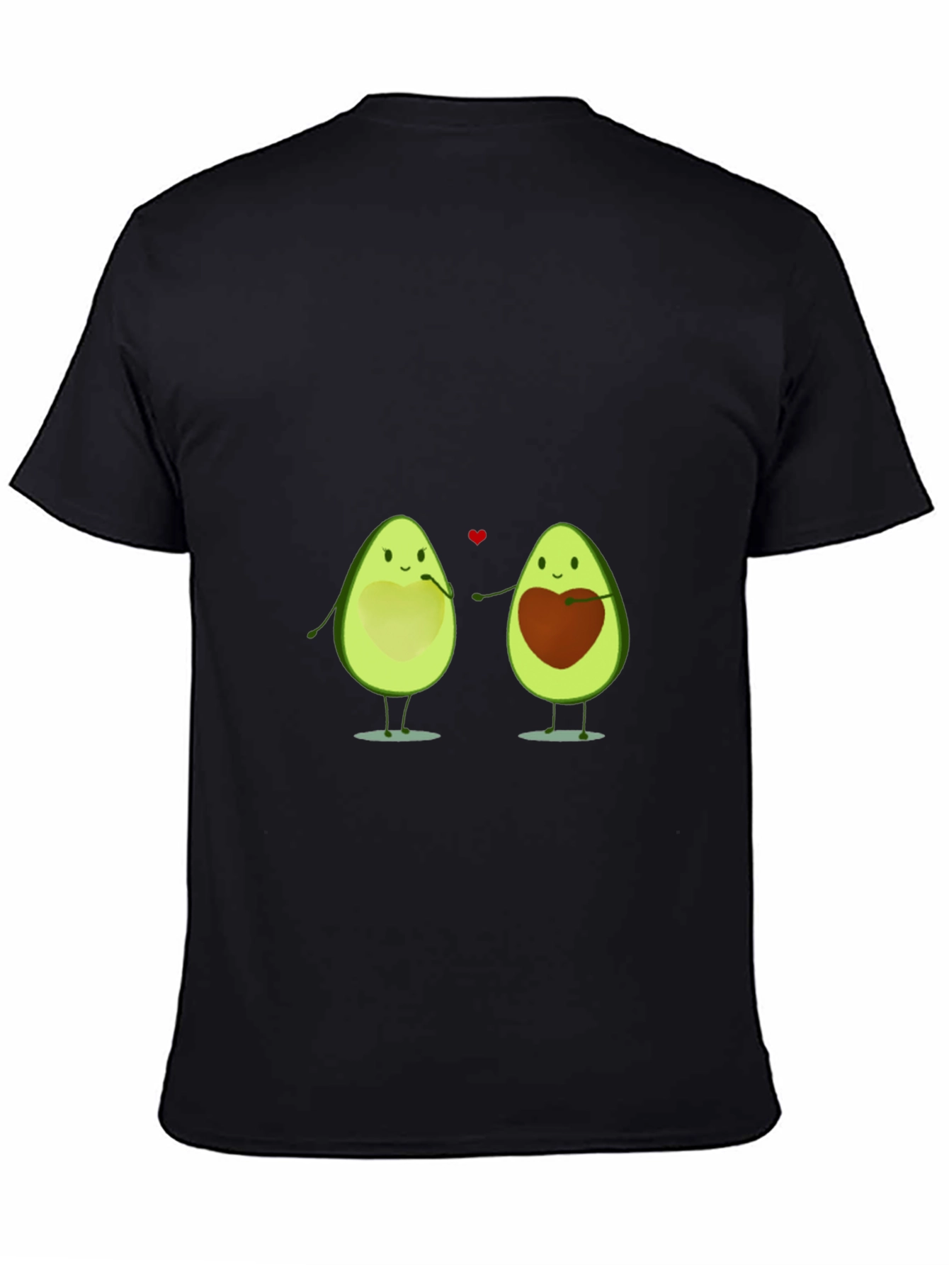 Black Avocado Love T-Shirt - Cute Couple Tee view 4