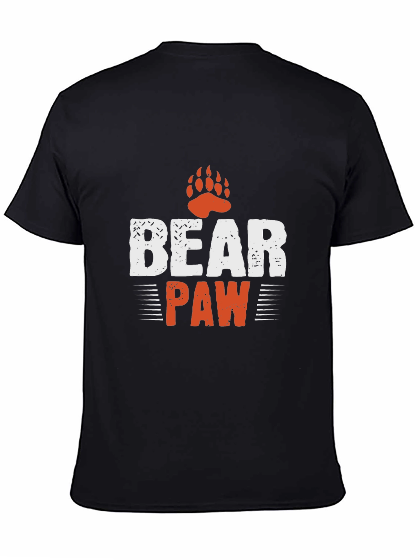 Black Men's Black Bear Paw Graphic Tee view 4