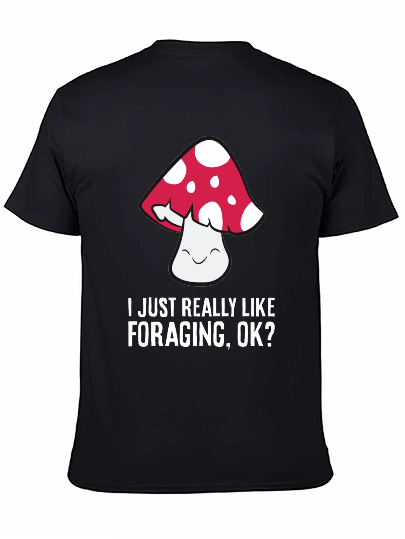 Black Mushroom Foraging Graphic T-Shirt view 4