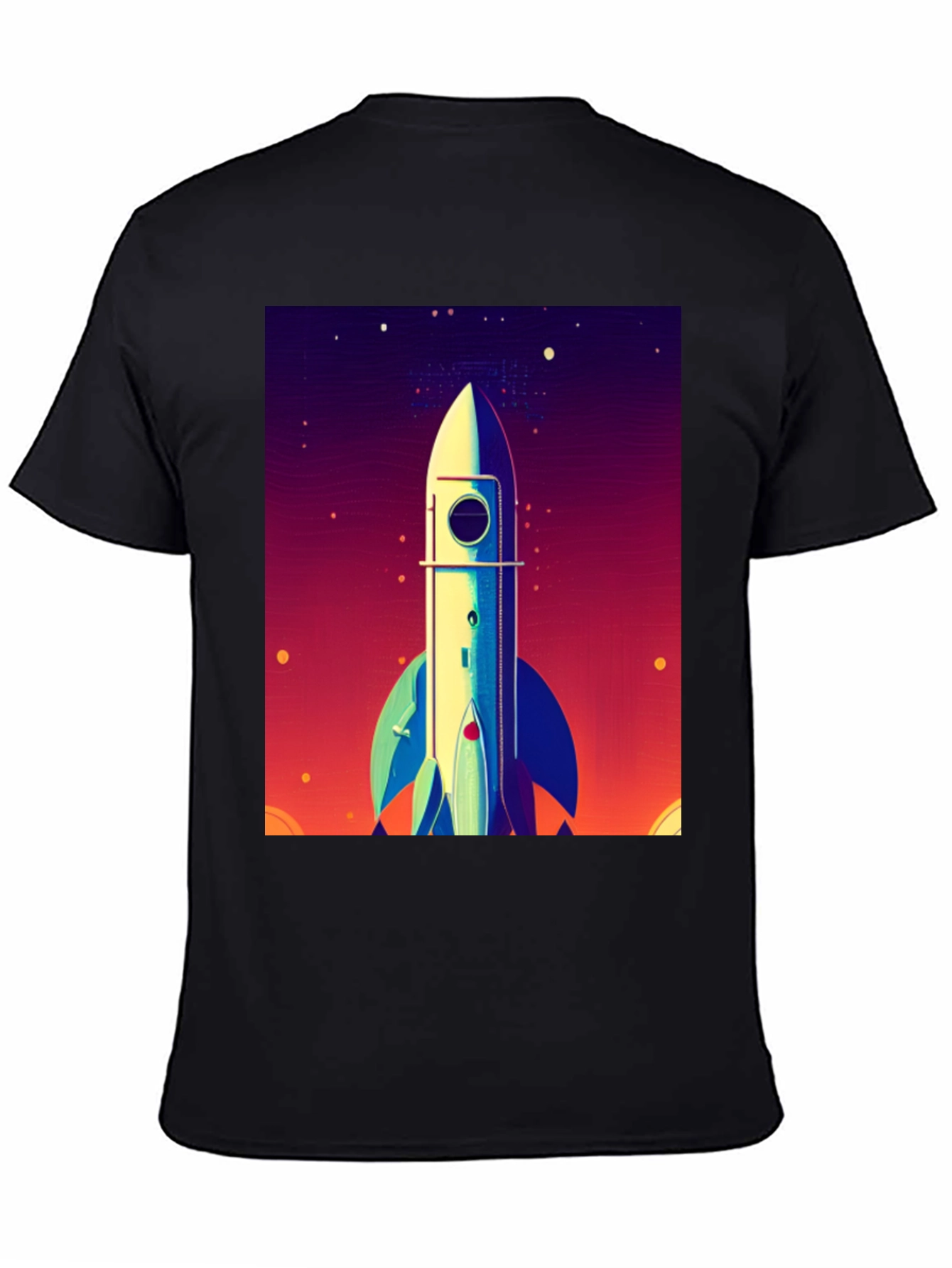 Black Rocket Launch Graphic Tee - Space Adventure Shirt view 4
