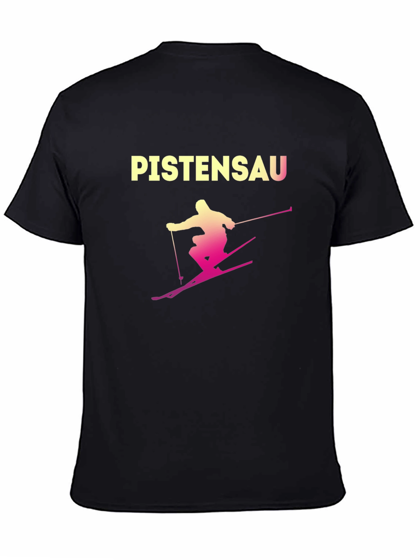 Black Pistensau Skiing Graphic Tee - Black Cotton Blend view 4