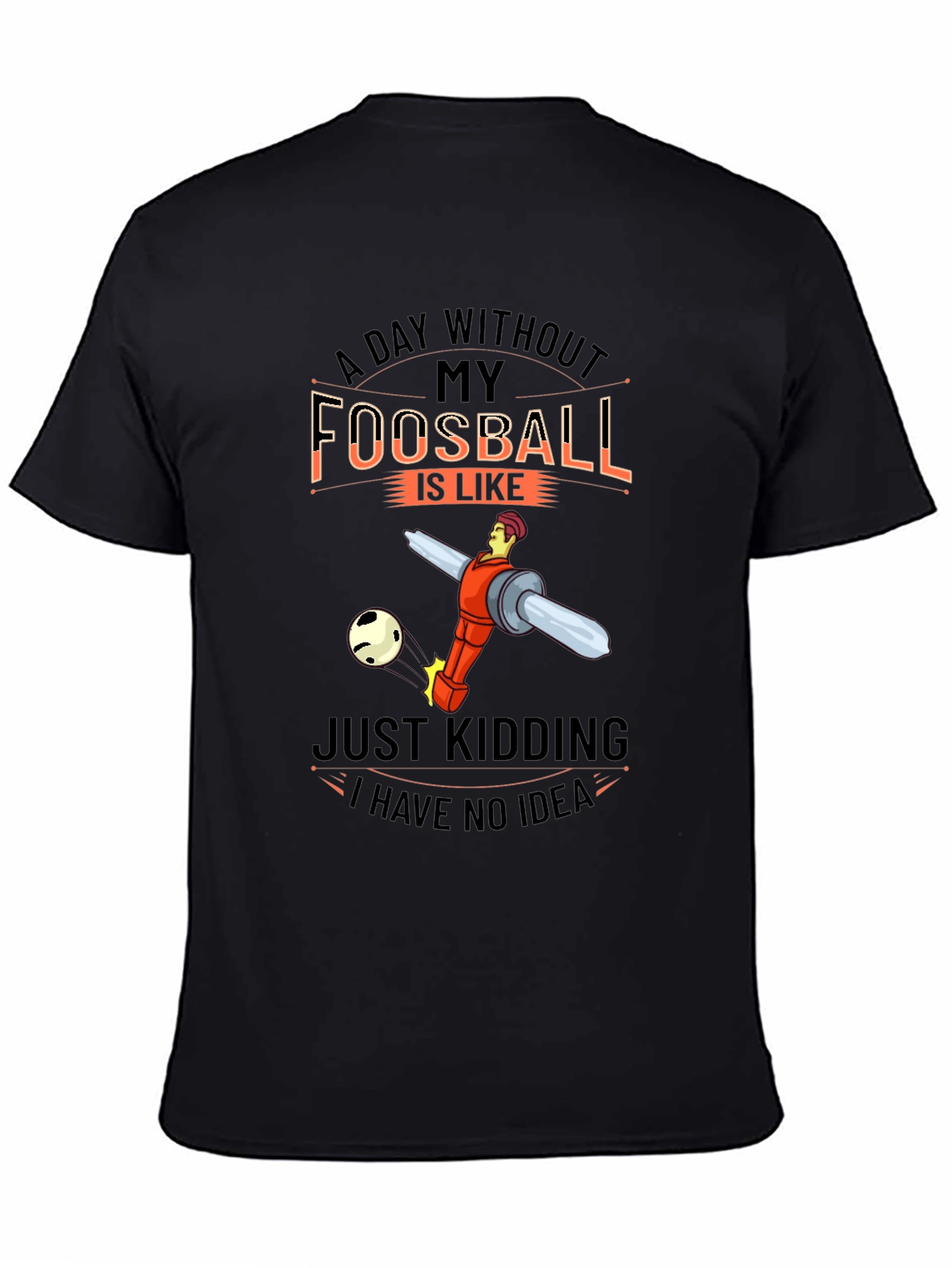 Black Foosball Player Graphic T-Shirt - Funny Tee view 4