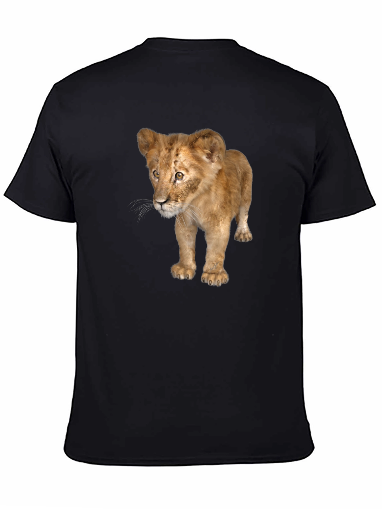 Black Lion Cub Graphic Tee - Unisex Black T-Shirt view 4