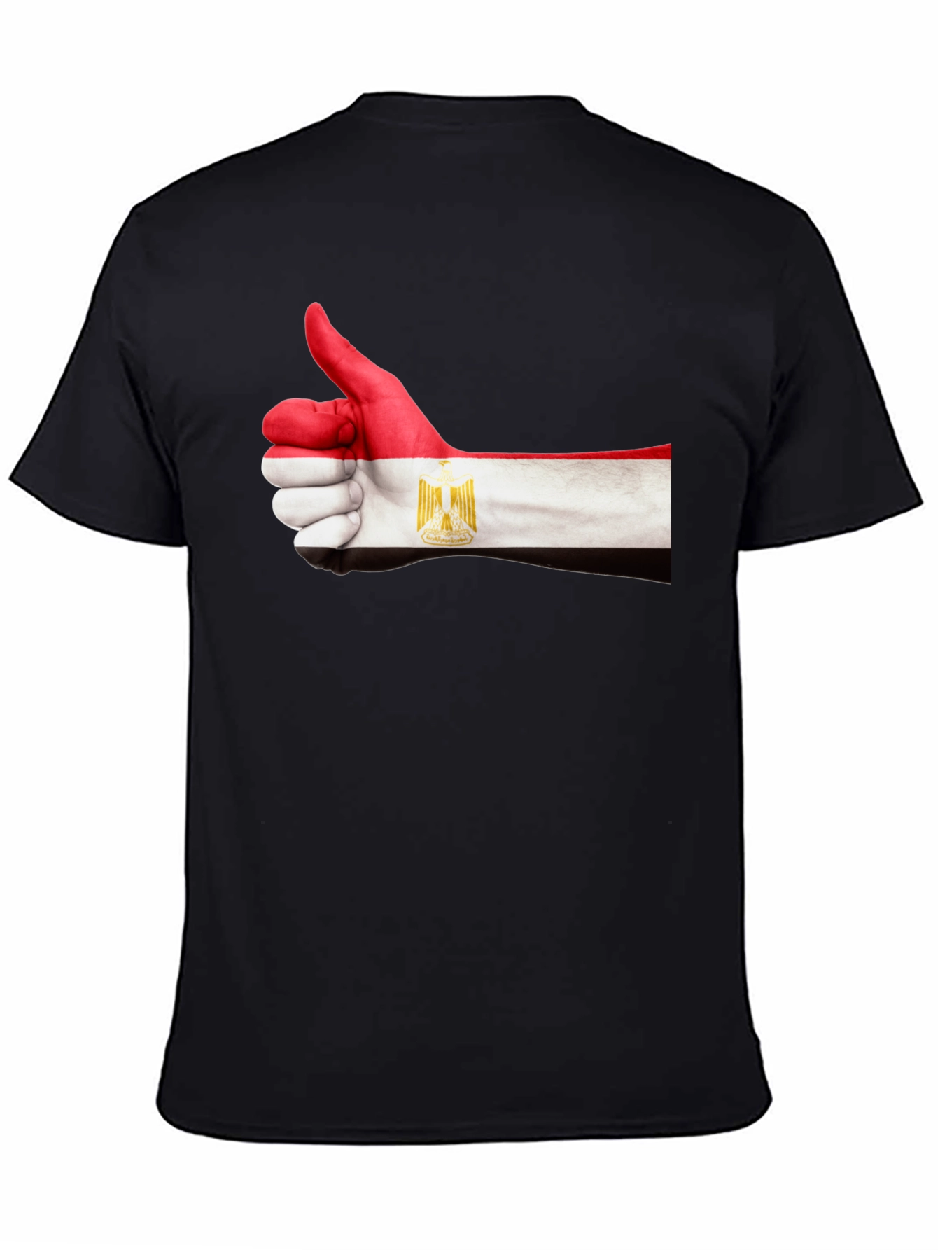 Black Egypt Flag Hand Thumbs Up T-Shirt view 4