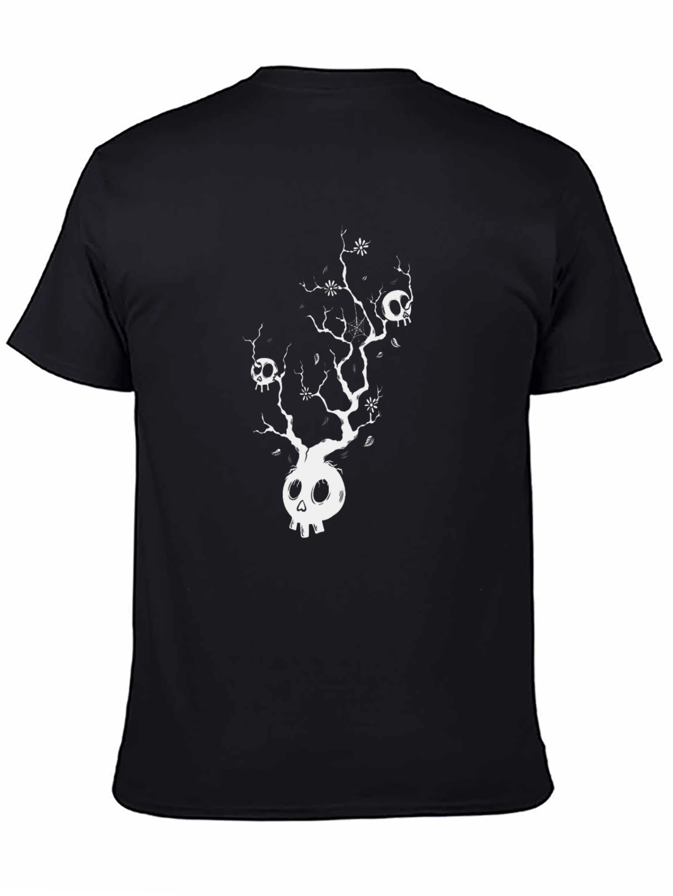 Black Skull Tree Graphic Tee - Unique Design Black T-Shirt view 4